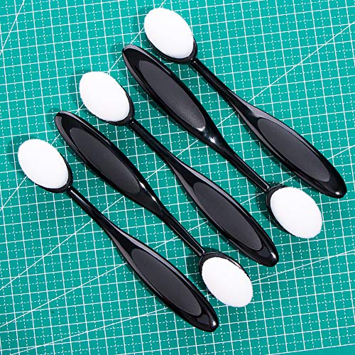 Unimeix 5 Pack Craft Ink Blending Brushes Set Tool Oval Makeup Brushes Blender Brush For Card Making（Size 4, 0.8" Brush Head, Black） #TOP6