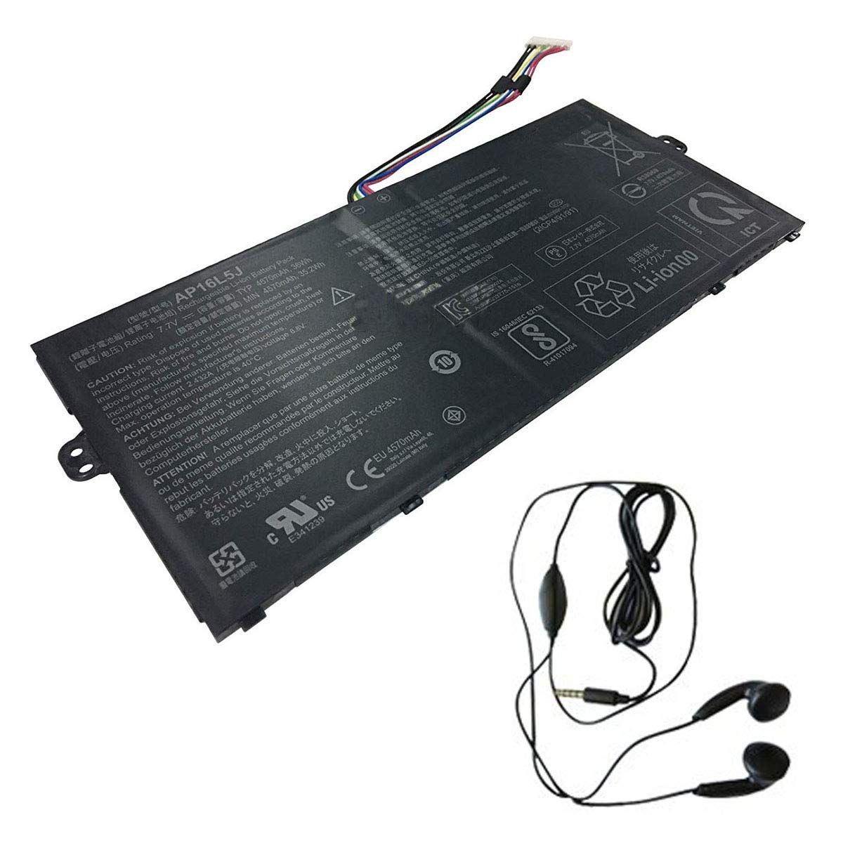 Batterie PC AP16L5J-03 accumulateur de remplacement ordinateur gris - 2