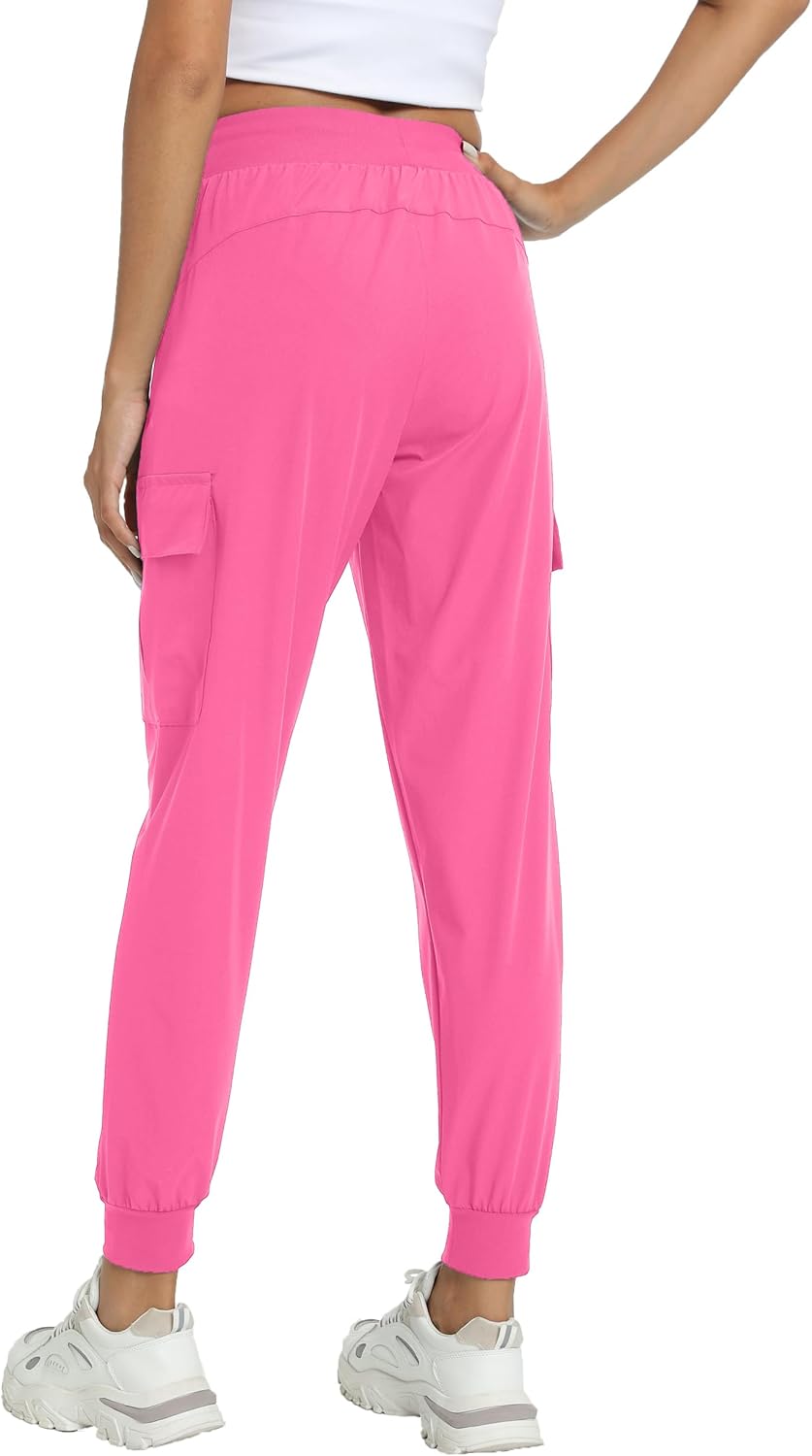 Women's Joggers with Pockets Lightweight - Water Resistant Cargo Athletic Pants for Hiking Running Camping Travel