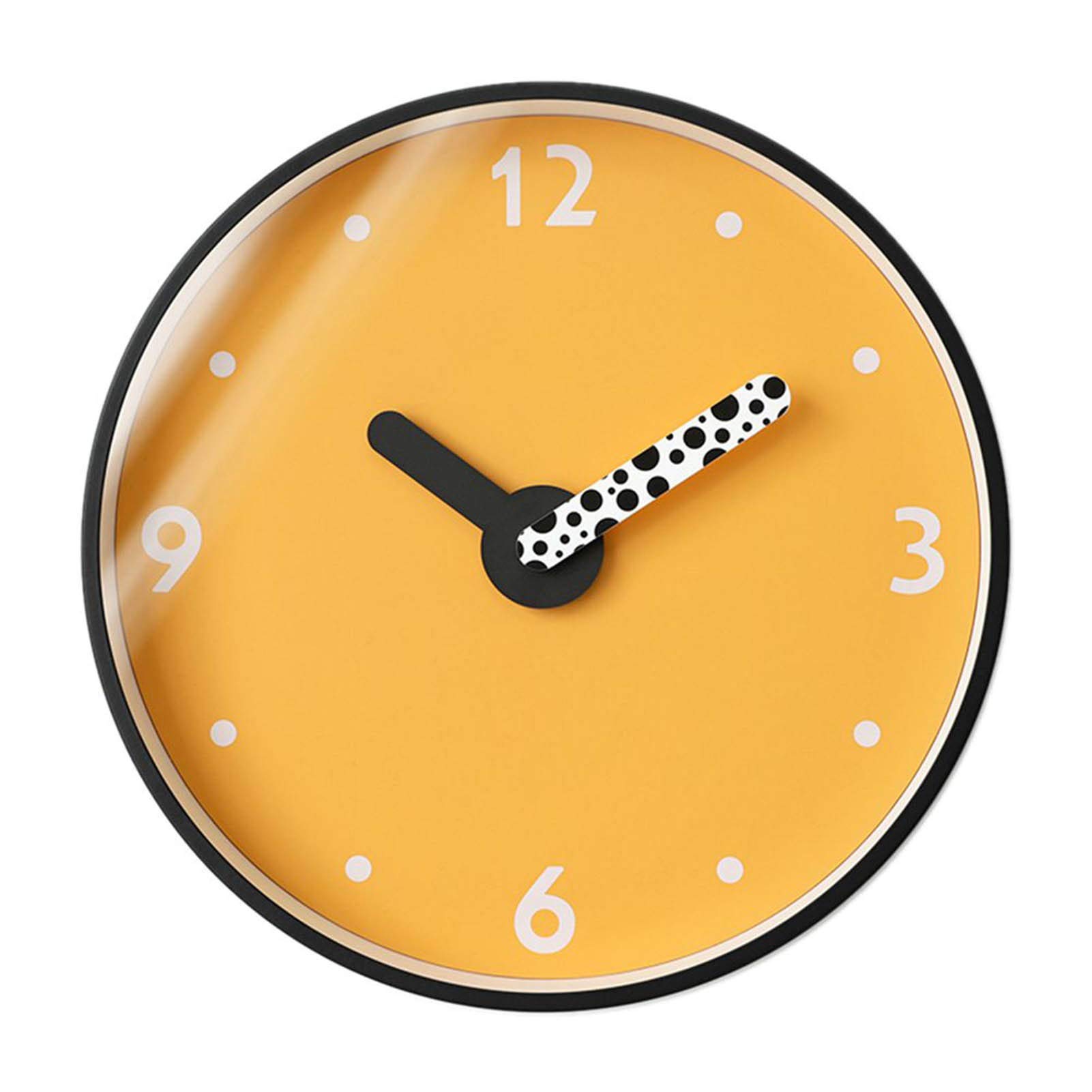ZFHTAO Orologi da Parete Non Toccanti a Batteria Soggiorno Camera da Letto per Bambini Creativa Creativa Metallo Nero Metallico