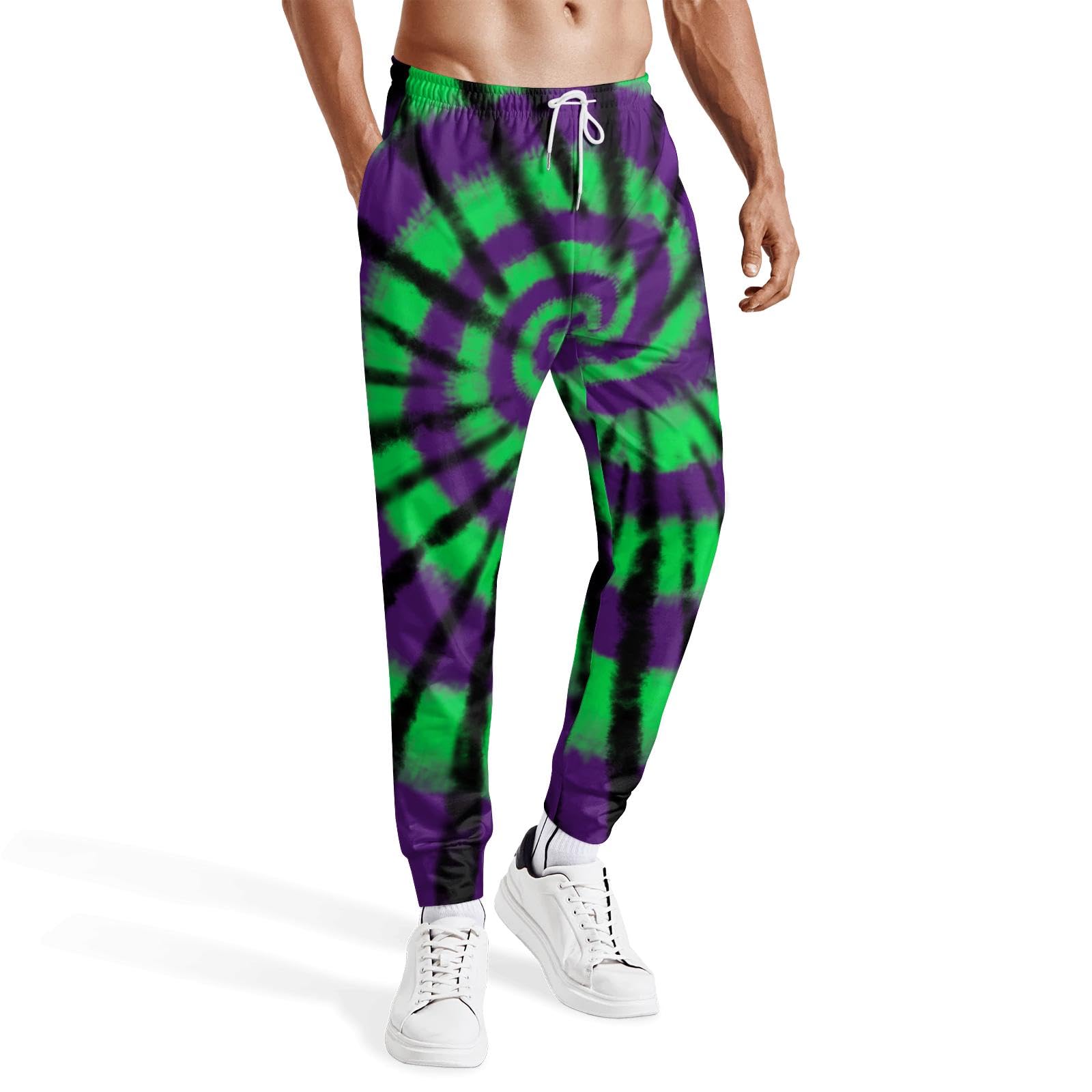 Erdomir Mens Funny Sweatpants Fashion tie-dye Joggers Workout Sports Casual Gym Running Pants with Drawstring