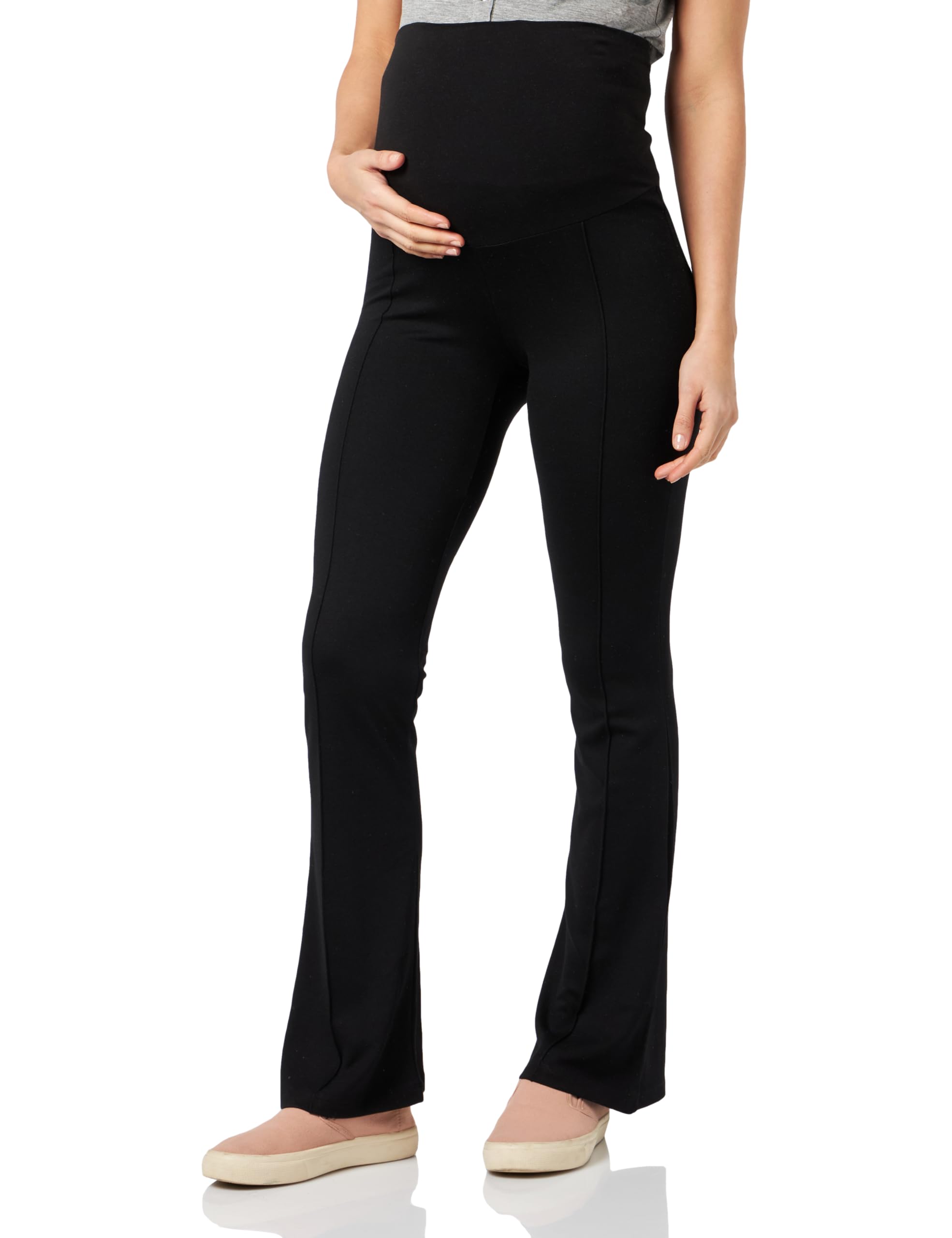 MAMA.LICIOUS Women's Mlluna JRS Pintuck Flare Pant A. Noos Trousers, Black, L