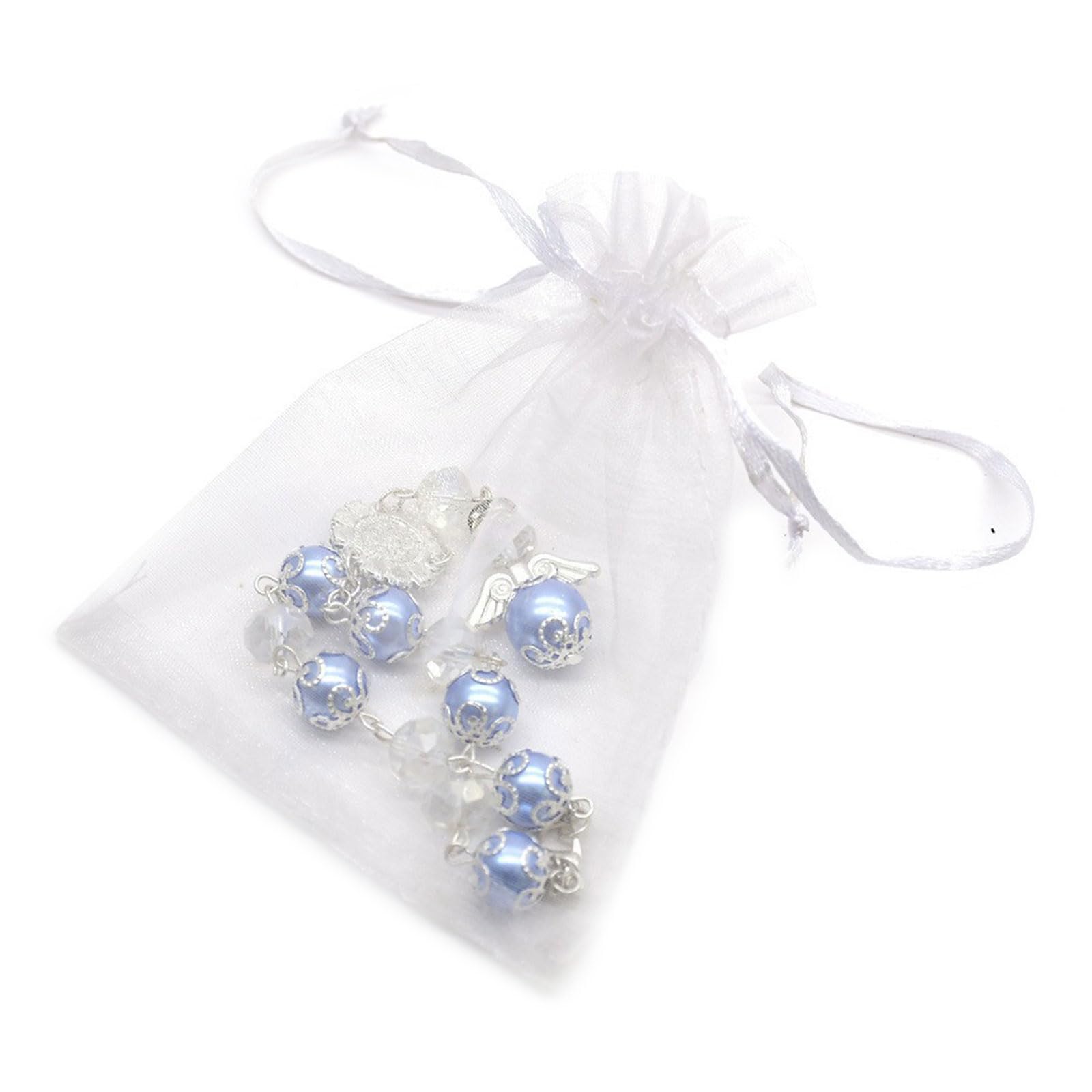 HYBEW Pack of 10 Folding Pouches Drawstring Organza Bag Folding Small Size Storage Pouches for Jewelry Makeup and Medications Organza Gift Bag