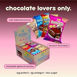 Prime Bites Protein Brownie from Alpha Prime Supplements | High Protein, Collagen Fortified Low Sugar Treat | Delicious Snack | 12 Bars per Box (Chocolate Flavors Variety)