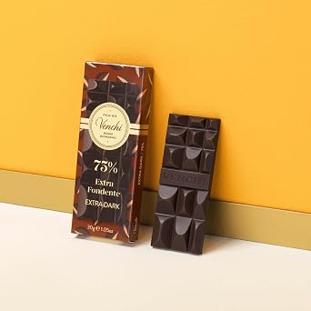 Venchi - Mini 75% Extra Dark Chocolate Bar, 30 g - Made from Select Cocoa Blends - Gluten Free - Vegan