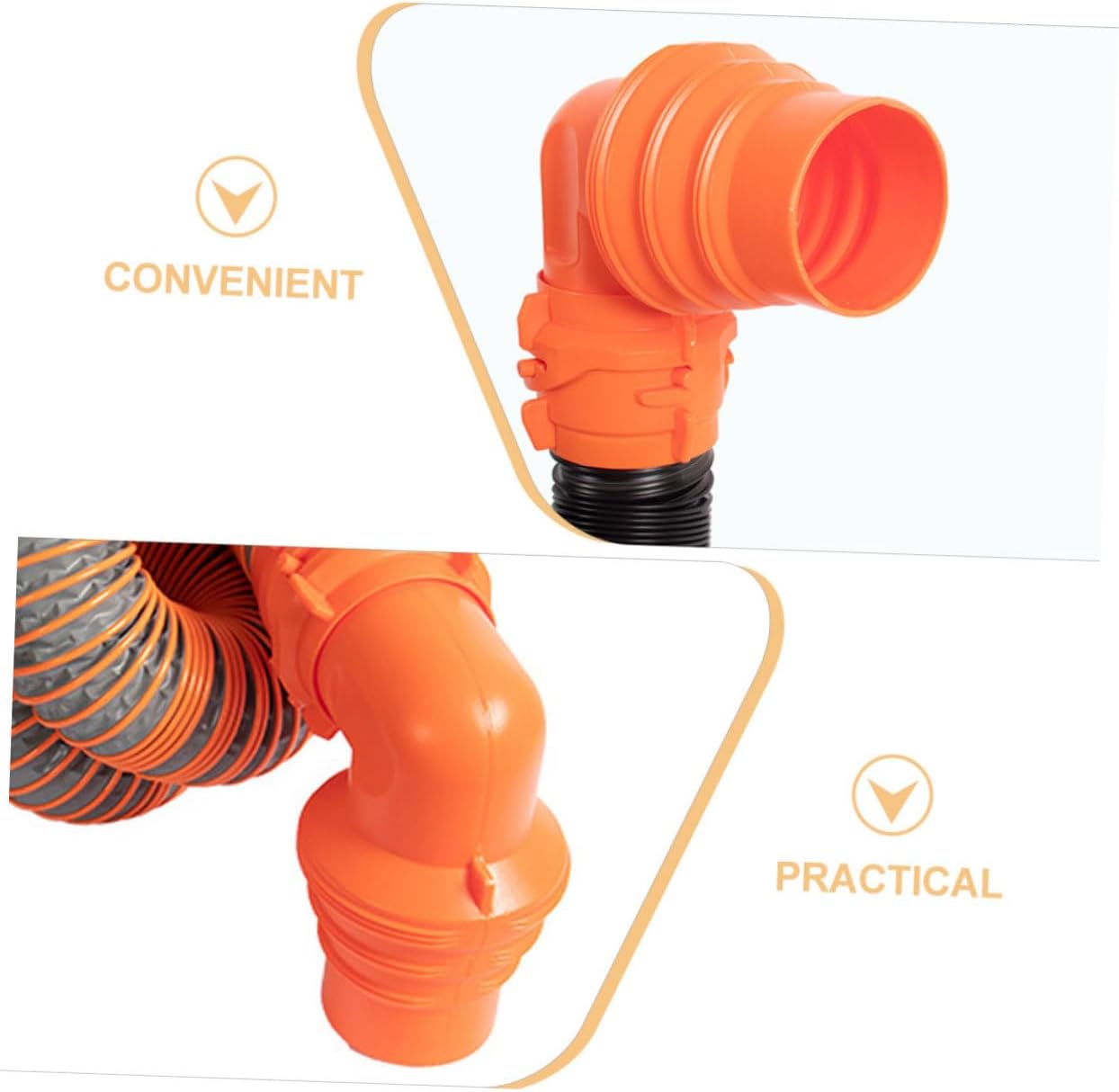 Unomor RV Sewer Hose Connector 90 Degree Elbow Fitting Adapter for RV Waste Tank PVC Construction