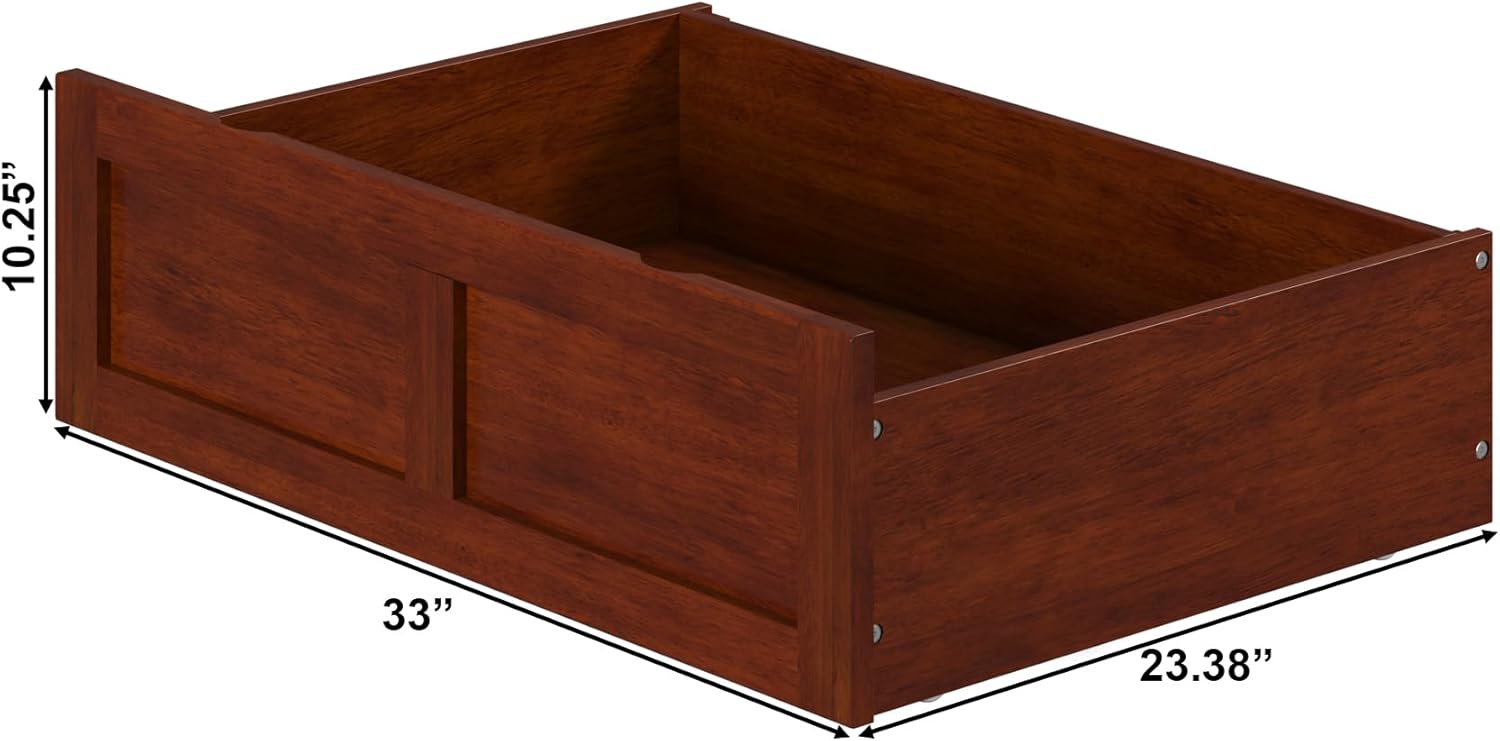 AFI, Twin Under-Bed Storage Drawer, Walnut