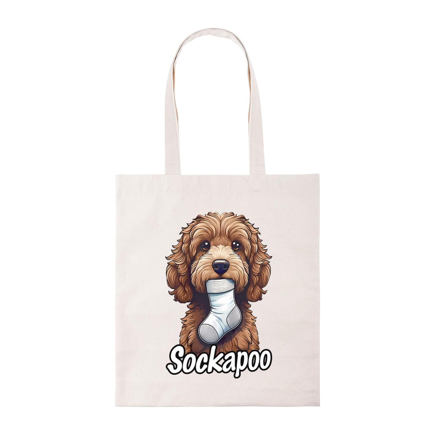 New Spirit Original Sockapoo tote bag cotton shopper shopping bag reusable bag cockapoo cavapoo dog dogs doggie puppy cute fun animal animals meme funny fun novelty joke humour cute