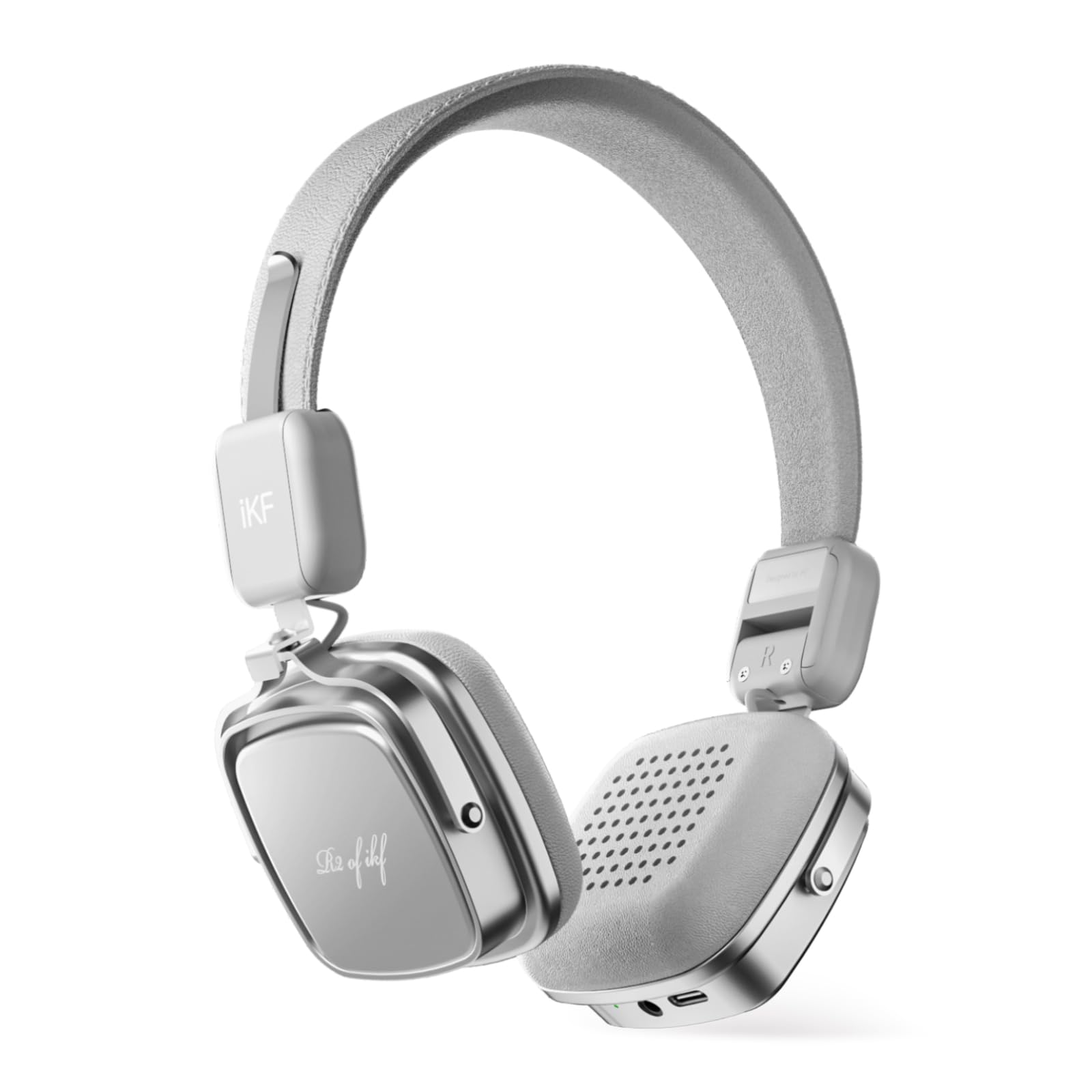 iKF R2 Retro Classic Metal and Leather Grain Wireless Headphones, On Ear,Ergonomic Design,40mm Drivers, ENC Noise Cancelling, Bluetooth V5.4 & Wired