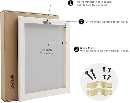 Miniatura 7 de Denozer Lienzo decorativo para pared de Halloween, castillo de terror de 32 x 24 pulgadas, decoración de pared de luna, decoración de otoño de