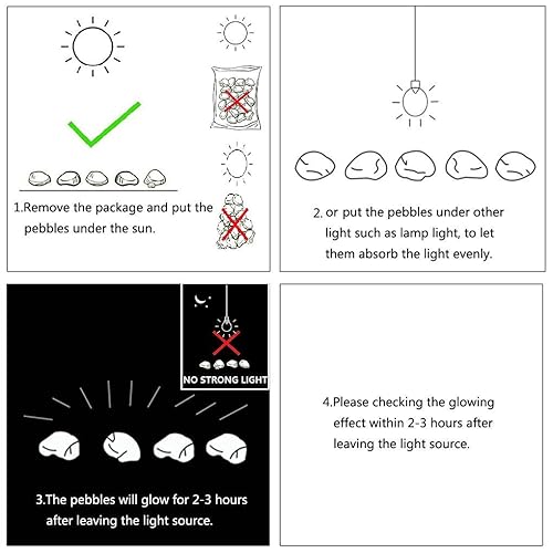 Miniatura 6 de 1000 piedras brillantes que brillan en la oscuridad, piedras de jardín, piedras para decoración de interiores y exteriores, piedra luminosa para