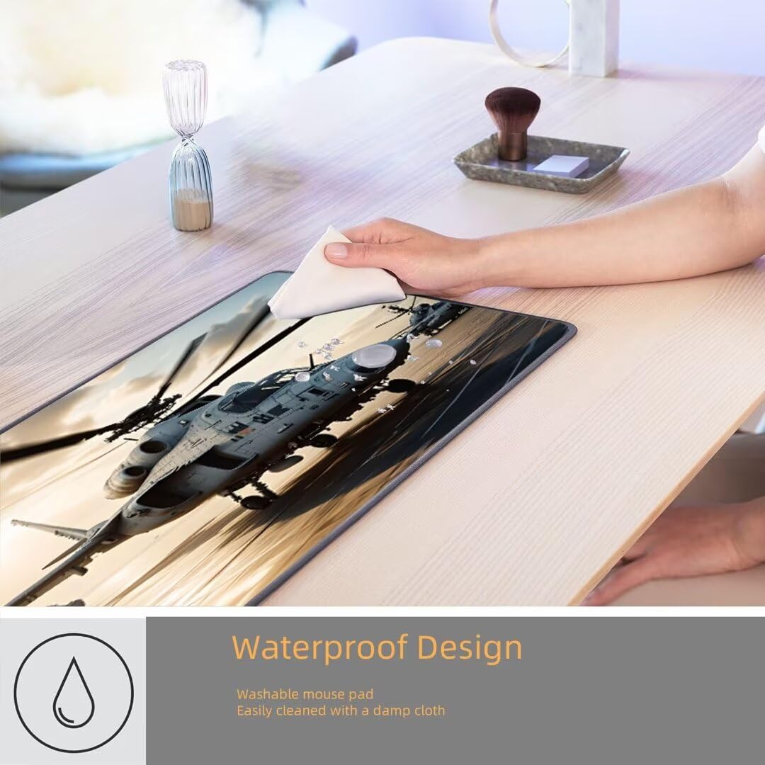 Tappetino Mouse Bianco Tappetino Scrivania,Aereo Tappetino Mouse Gaming,Impermeabile Mousepad XXL 1200x600x3mm,Antiscivolo Tappetino Gaming,Migliora Precisione e Velocità,Accessori Scrivania Hs-898