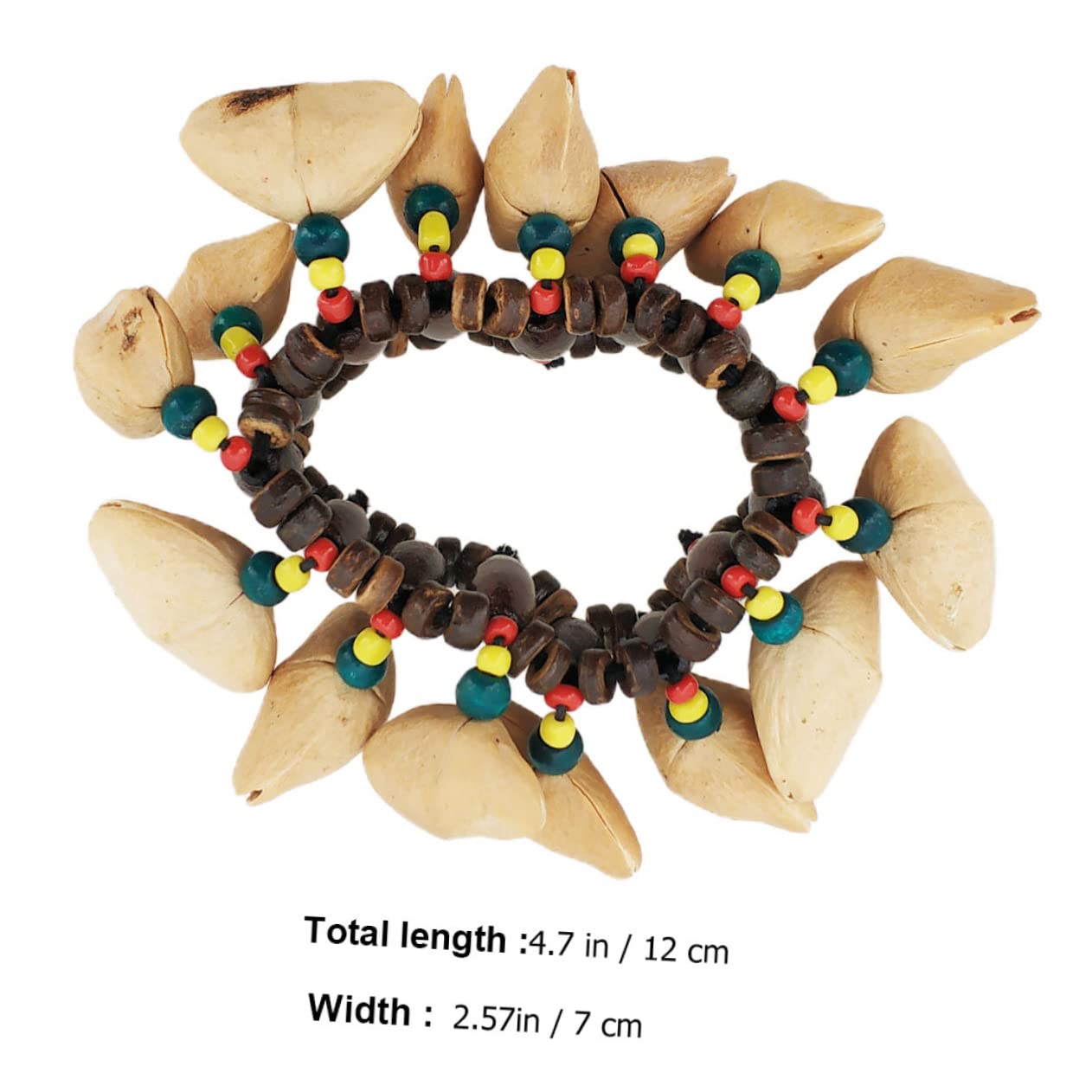 Totority Nut Shell Bracelet for Handmade Drum Bell Musical Instrument Dance Wrist Bell for Boys and and Decorative Percussion Accessory