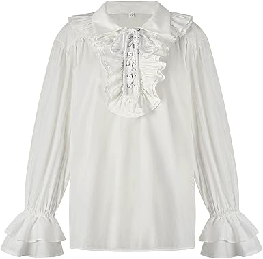 Men Ruffled Long Sleeve Shirt Gothic 