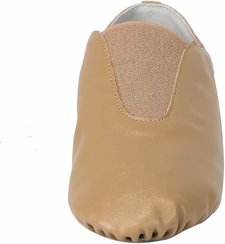 Vista 2 de Linodes Zapato de jazz con parte superior de cuero PU unisex con elástico para mujeres y hombres zapatos de baile-UPD