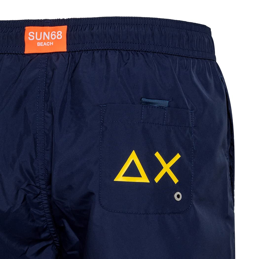 Sun68 Uomo Swim Pant With Macro Logo On Front H32103 58 Col.Royal L/Royal