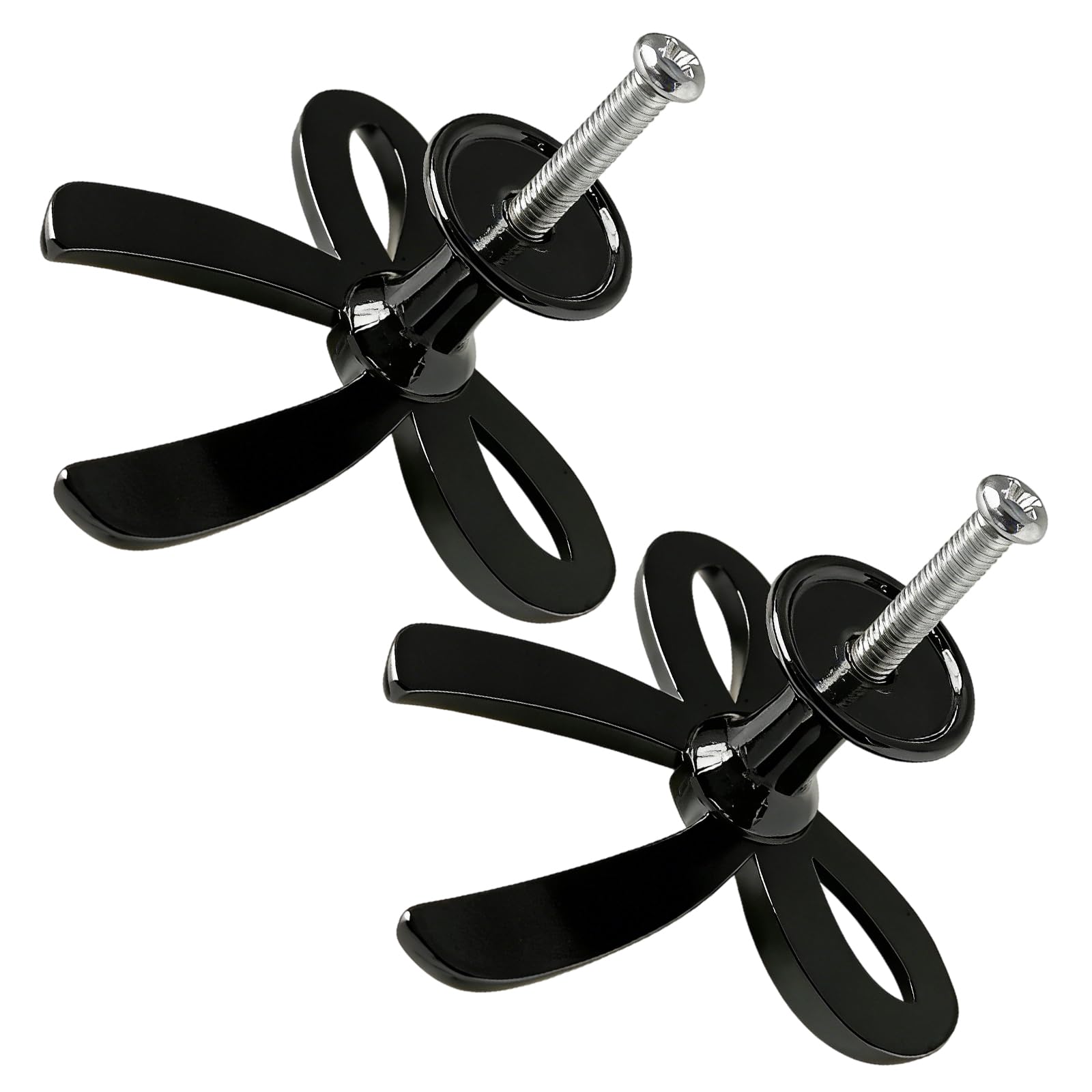 Elnwnnkc Black Modern Metal Cabinet Knob Drawer Pulls Bowknot Shape Furniture Decorative Handle For Kitchen Cupboard Wardrobe Alloy Furniture Hardware Kitchen Cabinet Pull Bow Shape Handle Dresser Knobs