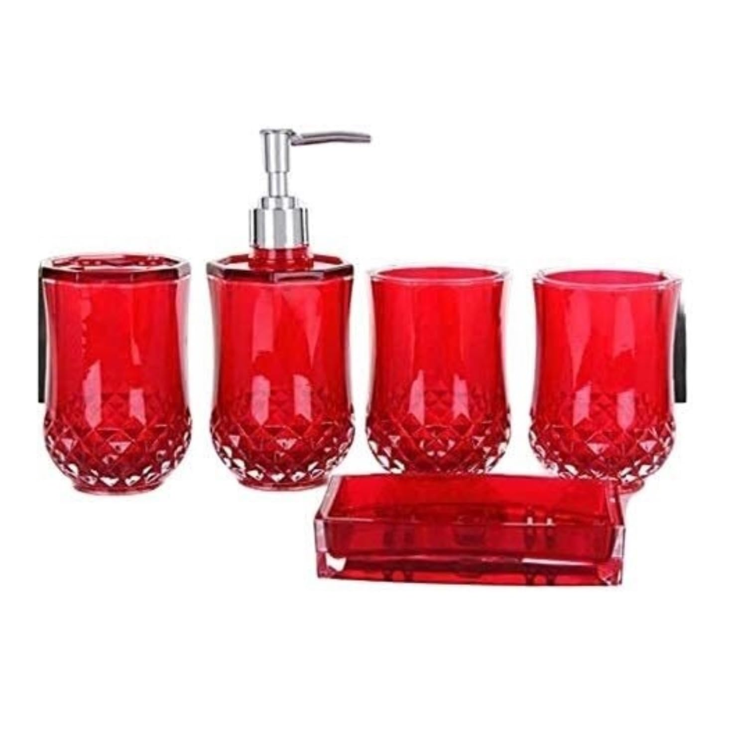Dispensador Jabón Set Dispensador De Jabón Juego De Baño De 5 Piezas 1 Dispensador De Jabón 1 Soporte para Cepillo De Dientes 2 Vasos para Dientes Y 1 Jabonera Baño Accesorios