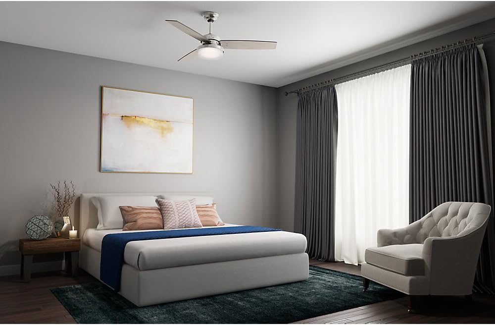 🔥 Hunter Sentinel Indoor Ceiling Fan with LED Light and Remote Control, 52, Brushed Nickel