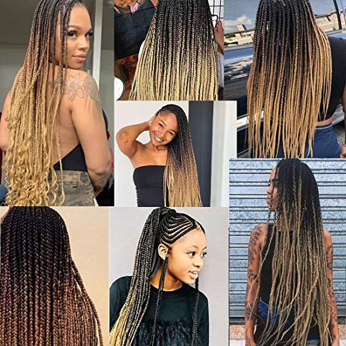Ombre Kanekalon Braiding Hair 5 Pack Ombre Jumbo Braiding Hair Extensions 24 Inch Jumbo Braid Synthetic Hair For Braiding (5 Pack, Black-Dark Brown-Light Brown) #TOP4