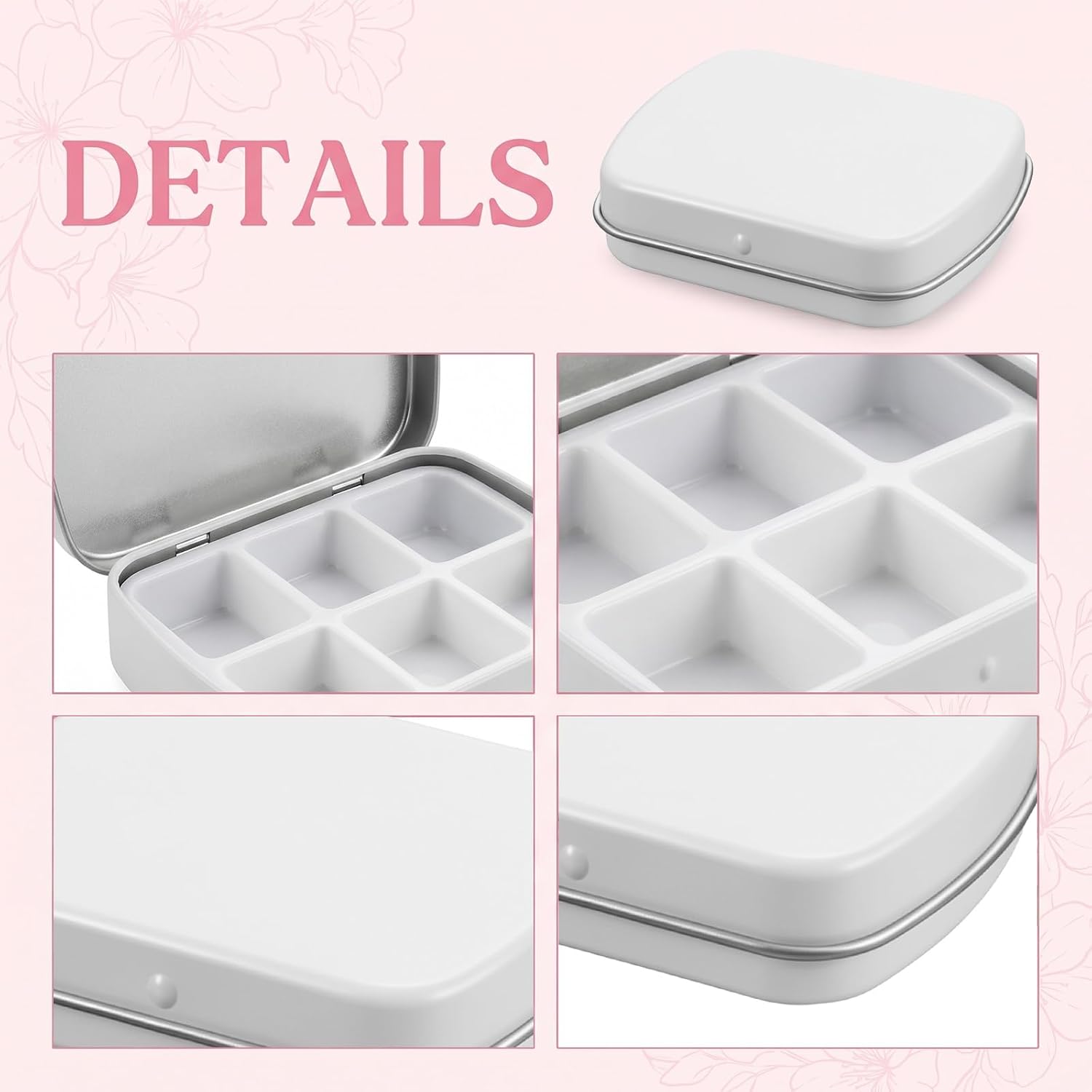 18 Pcs Mini Watercolor Tin Box, 12-Well Empty Metal Paint Palette, Portable Travel Empty Watercolor Palette for Artist Outdoor Sketching, DIY Craft, 3 Colors (6 Silver, 6 Black, 6 White)
