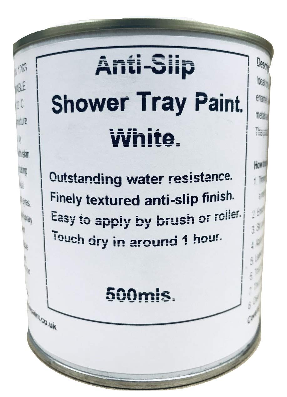 Fascinating Finishes Ltd 1 x 500ml White Anti Slip Shower Tray And Bath Base Paint