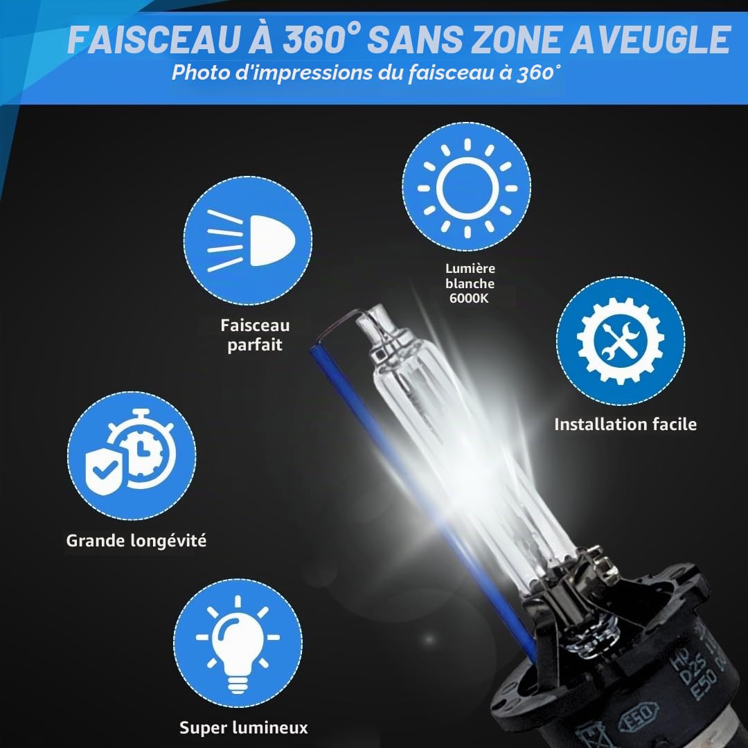 SOCAL-LED 2x D2S HID Ampoules 35W AC OEM Xenon phares Direct Remplacement 6000K cristal blanc