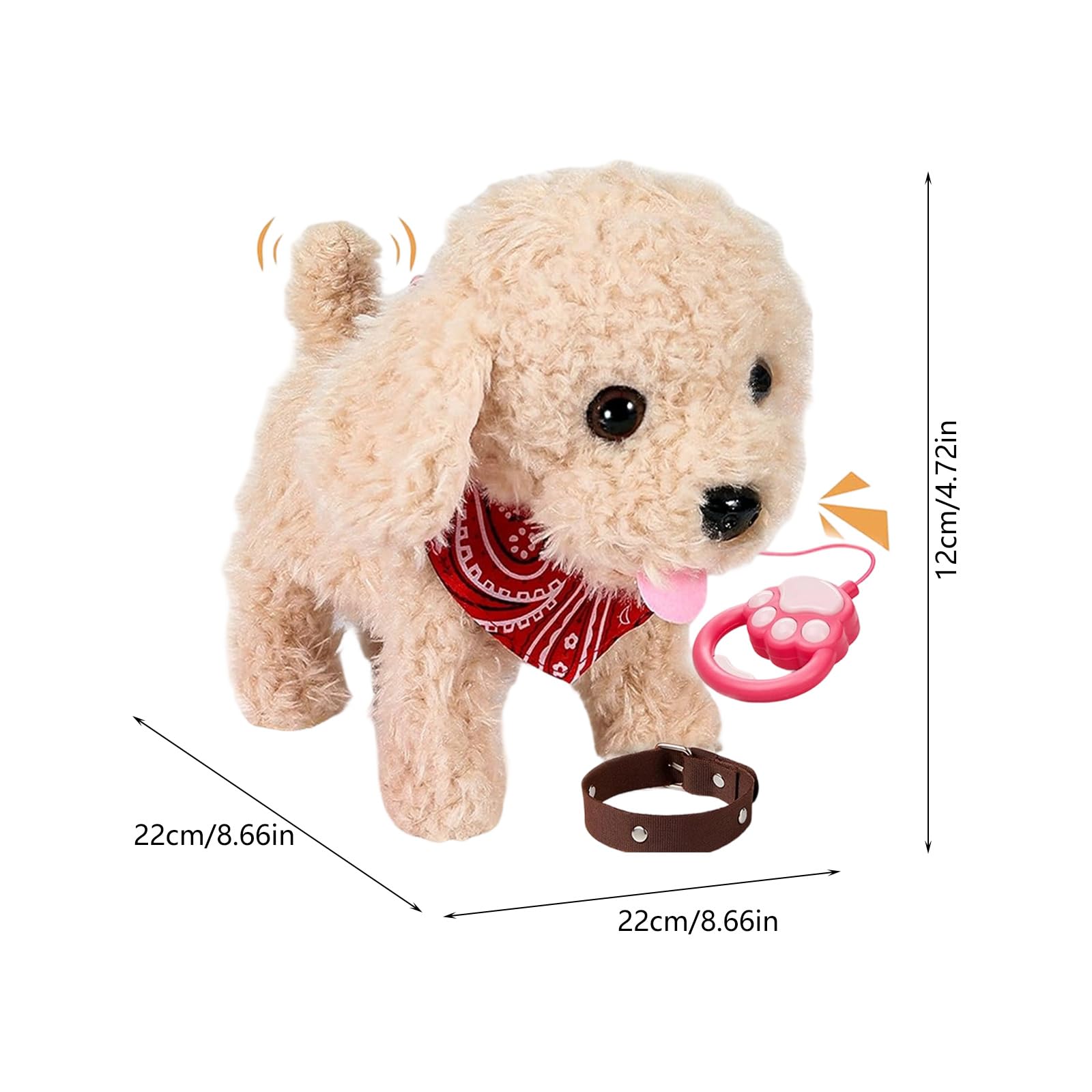 Generisch Perro de peluche electrónico con mando a distancia, extremidades móviles y paseos interactivos, con juguete parlante