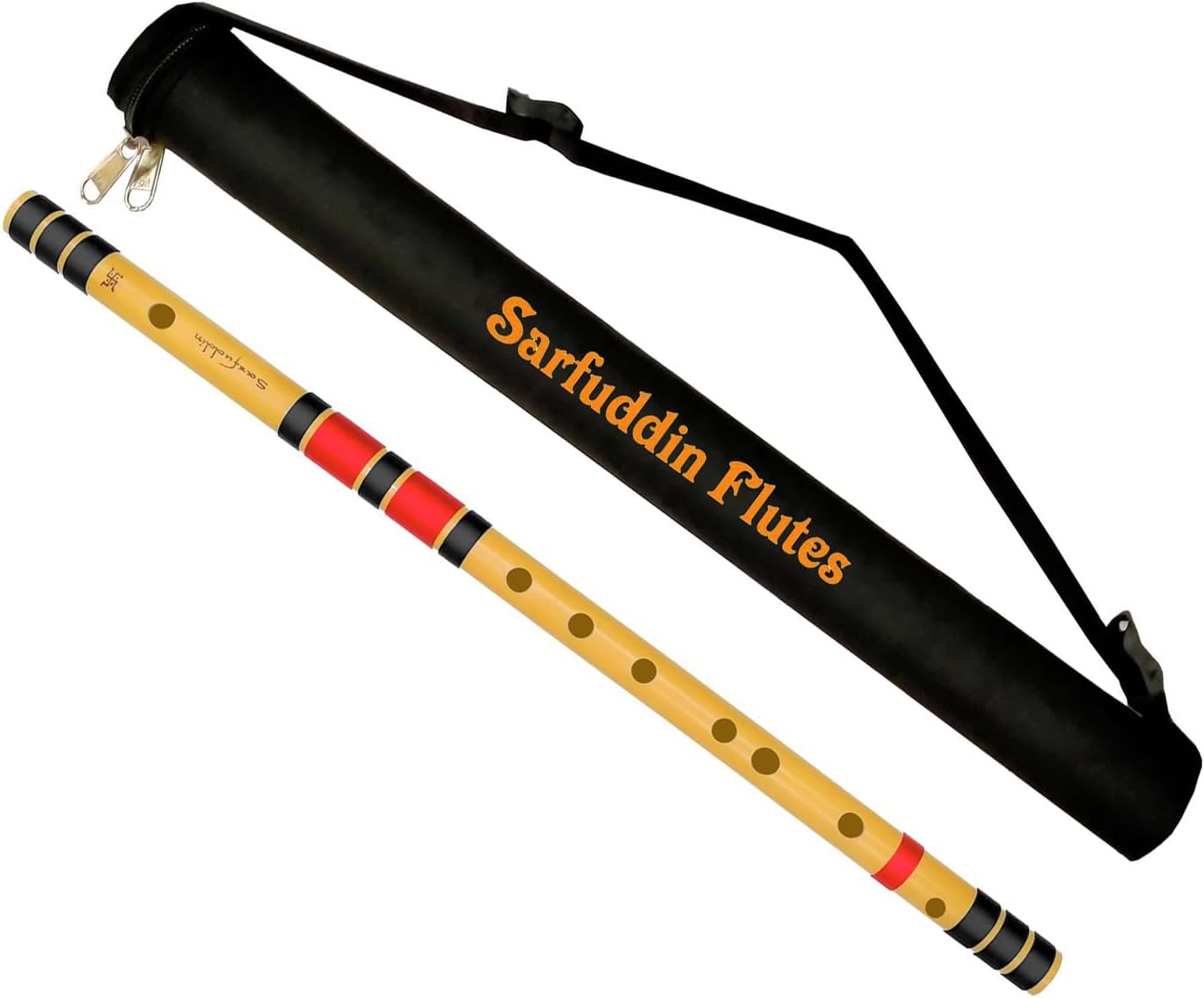 Sarfuddin Flutes G Natural Base Bansuri 25 inches Right Hand Bamboo Flute Tuned 440hz With Carry Bag
