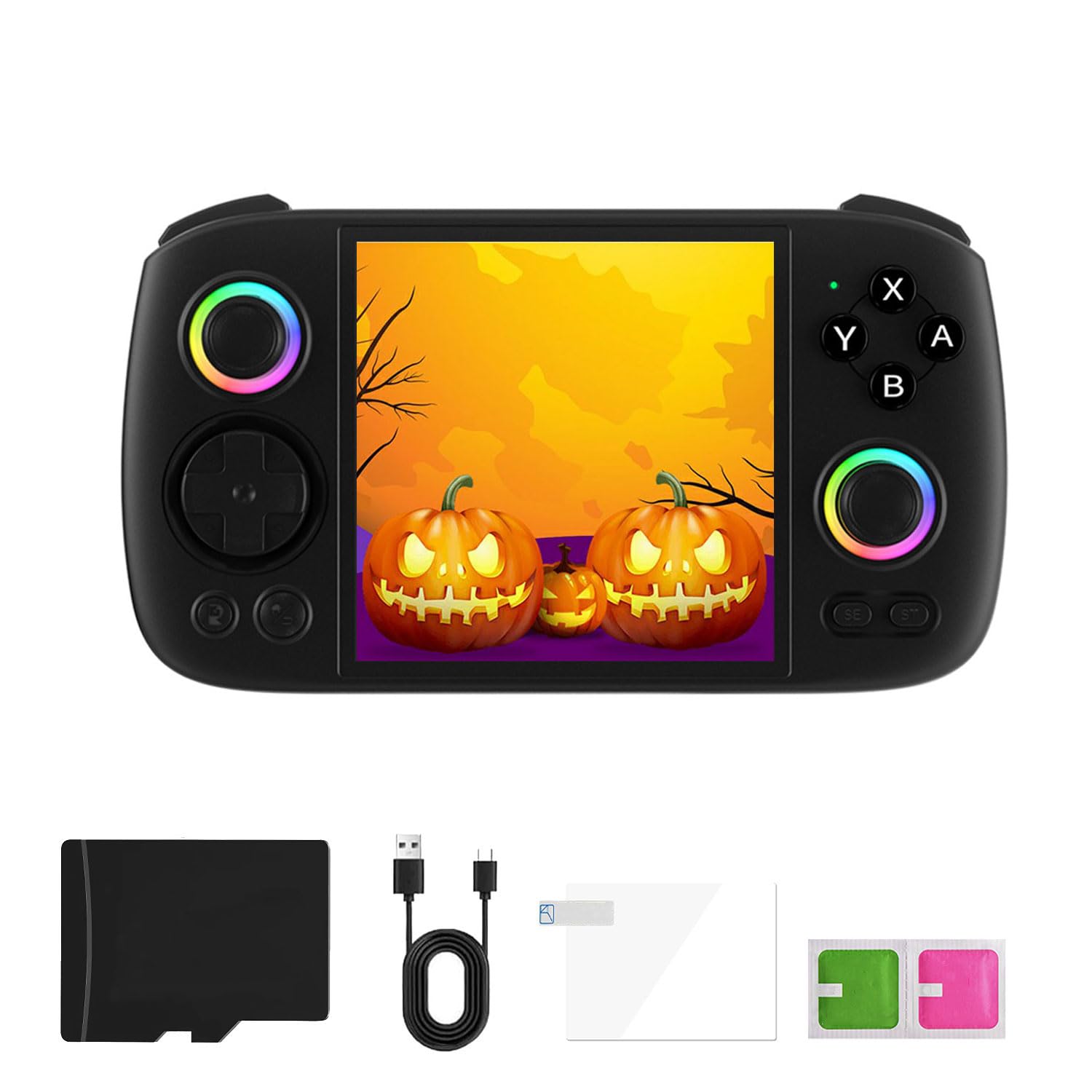 RG Cube Retro-Spielekonsole, 10,9 cm IPS, klassisches System, Retro-Videospielkonsolen, mit 128 G TF-Karte, unterstützt kabellose Netzwerk-Handkonsole mit 5200 mAh Akku, lässige Spielkonsole