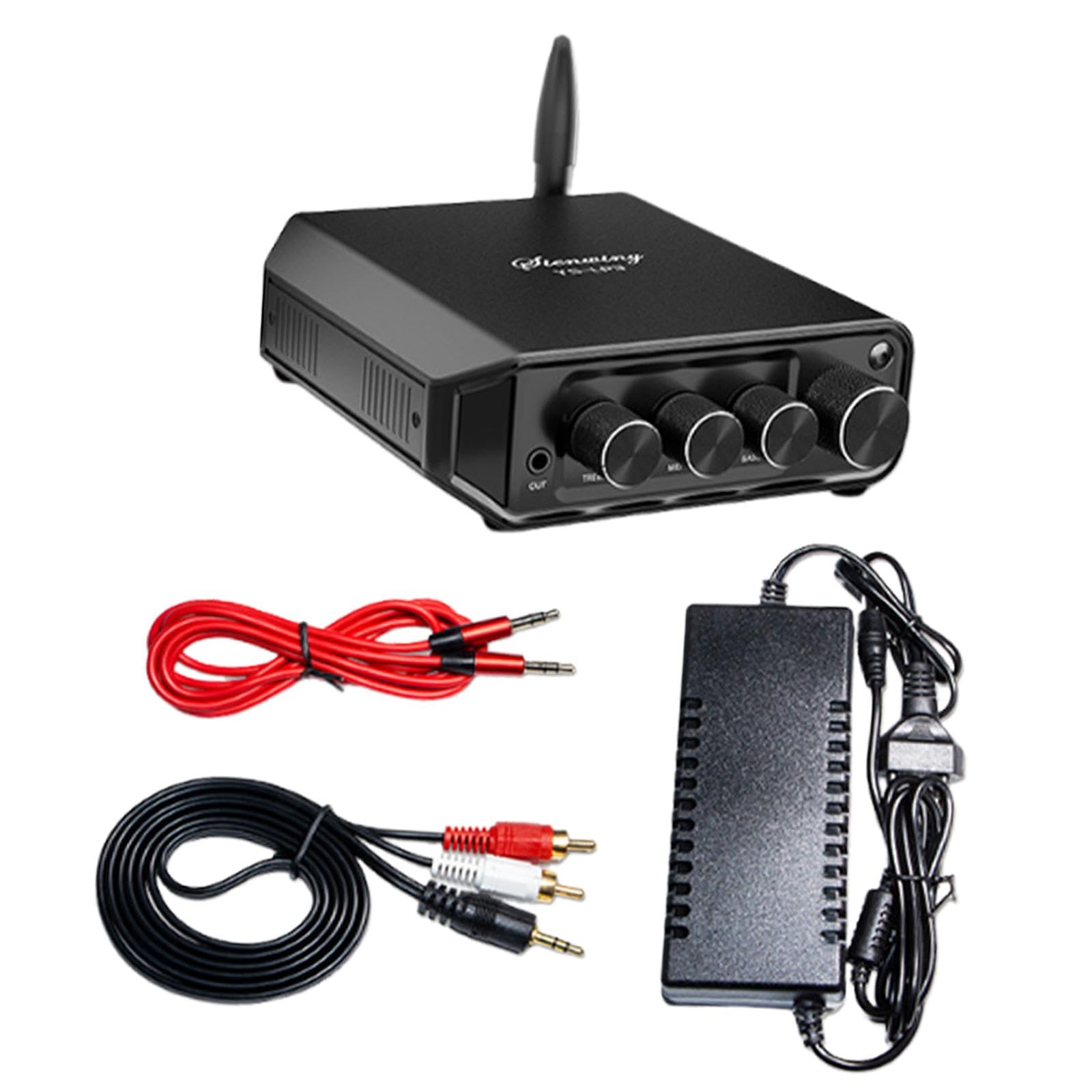 Amplificatore di Potenza, Amplificatore Stereo, Ingresso USB AUX, Audio ad Alta fedeltà di Classe D a Due canali per Home Theater