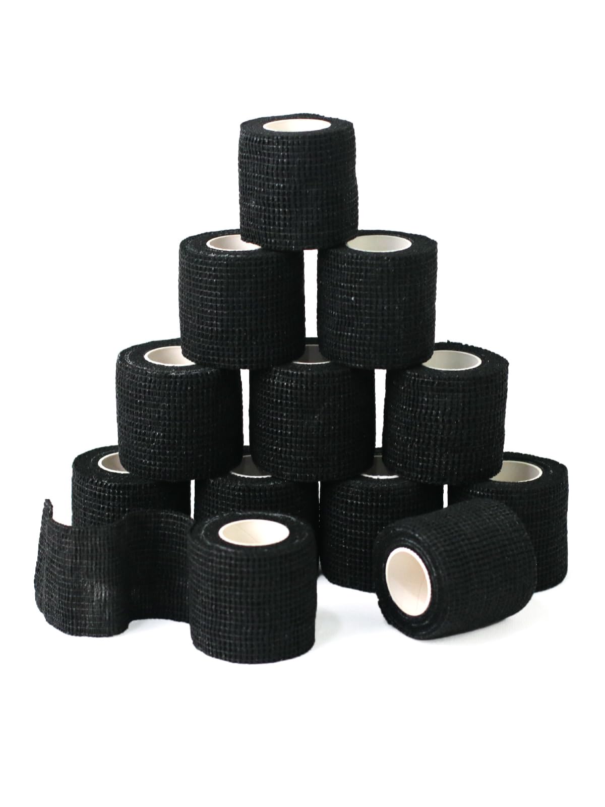 tigratigro Benda Elastica Coesiva 12 Rotoli 5cm x4.5m, Bendaggio Adesiva Coesiva Nastro Bendaggio Sportivo Non Tessuto Autoadesivo Benda Salvapelle Fasciature per Mani, Piedi, Ginocchia Nero