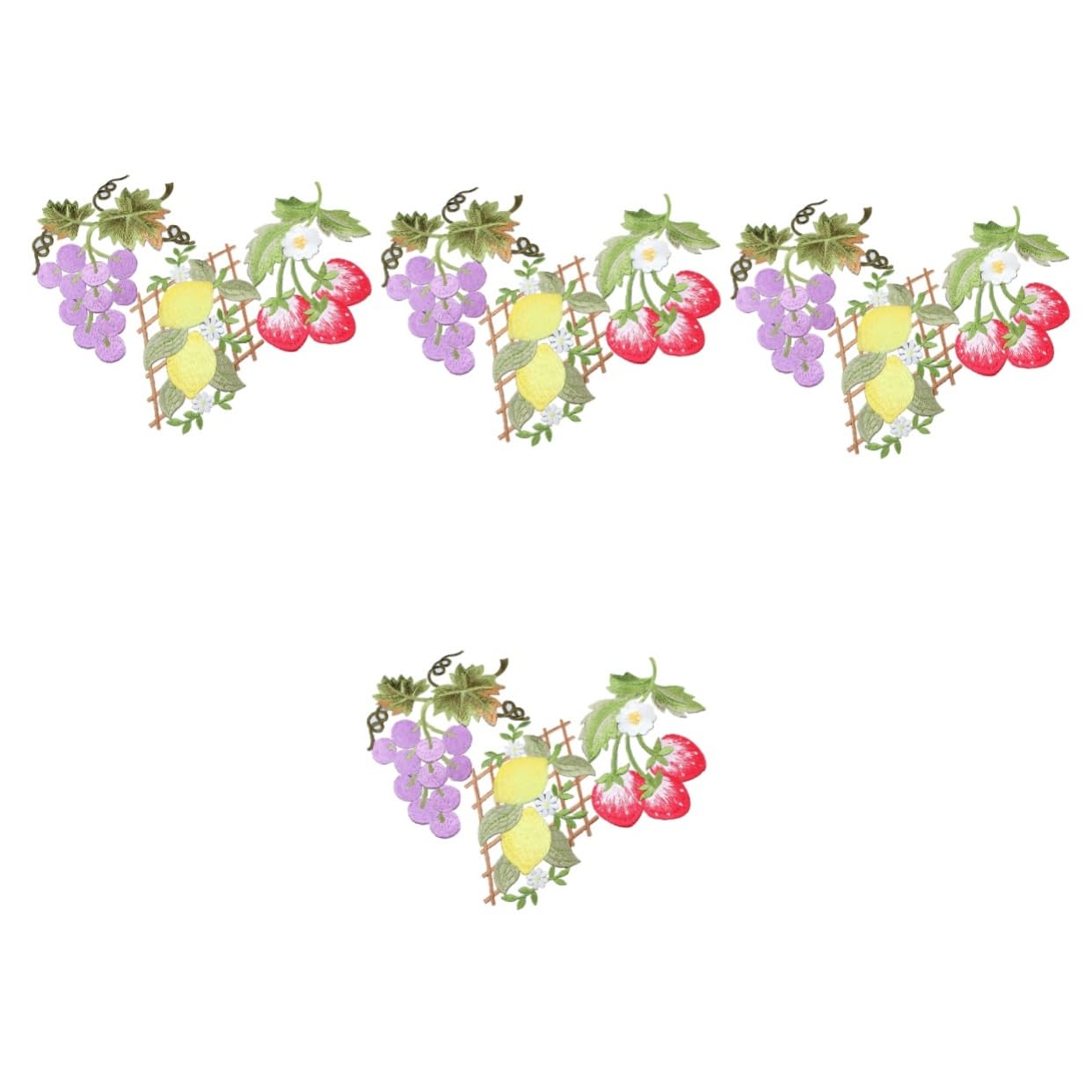 jojofuny 4 Set Ricamata Con Frutta Salto Appliques Cerotti Stoffa Toppe Di Frutta Ricamate Giacca Vestiti Cucire L'applique Forniture Artigianali Fai -da -te Tessuto 3 Pezzi*4