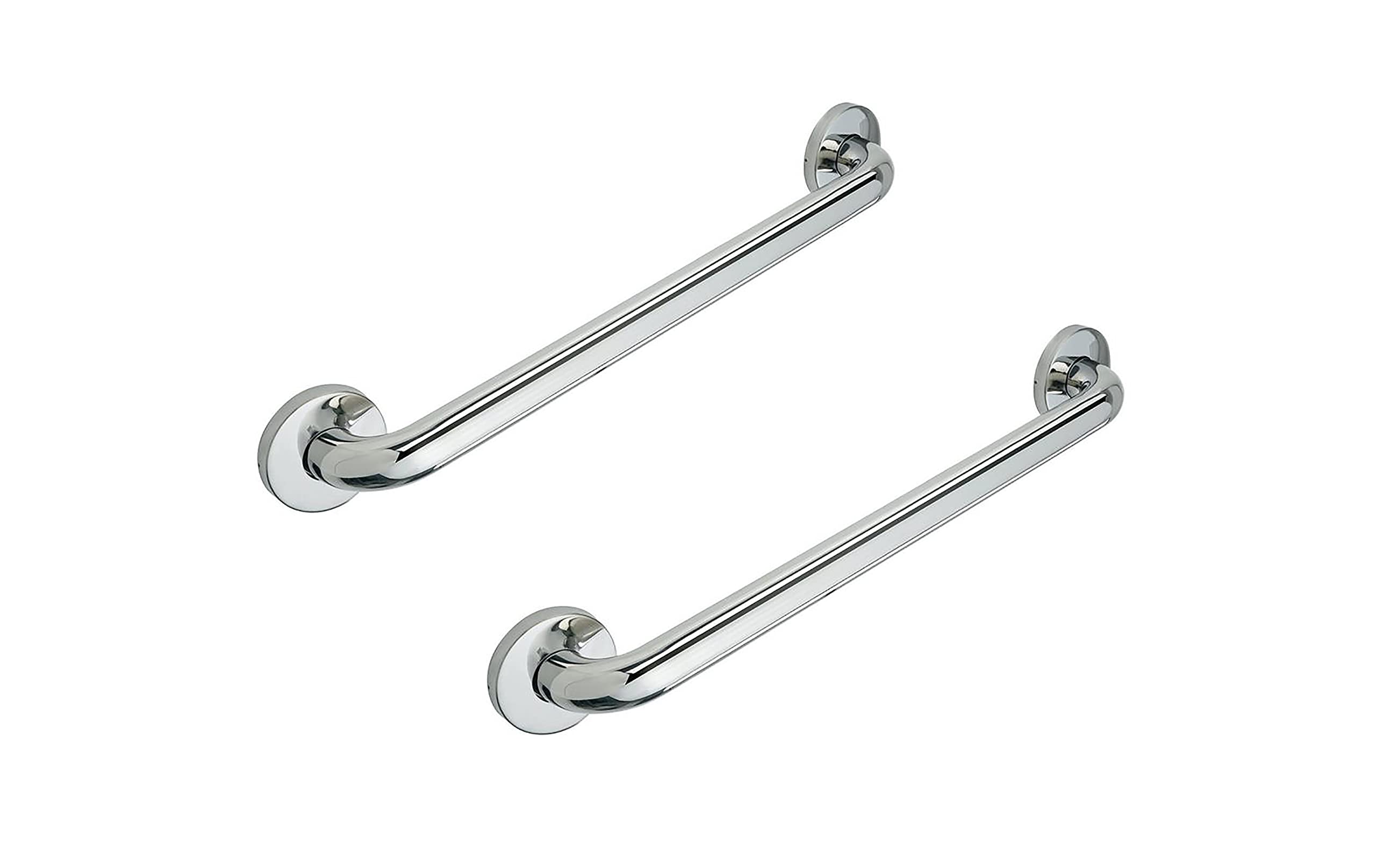 CUROVIT Stainless Steel 12" (inch) 2 PC Grab Bar / Safety Helping Handle Bar / Hand Supported Rail with Wall Screws for Bathroom & Bath Tub Wall Mounted Bar. (Set of 2)