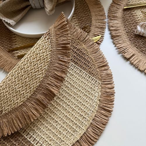 Sets de table ronds en corde de papier tressée de qualité supérieure