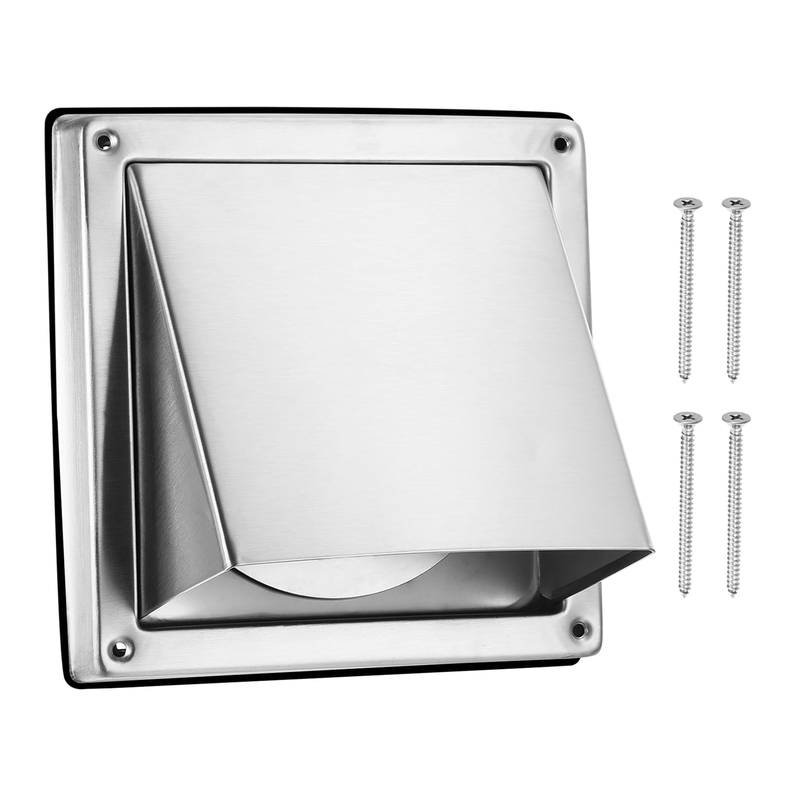 PATIKIL Dryer Vent Cover, 4 Inch, 304 Stainless Steel External Extractor Wall Vent Exhaust Hood, with Non Return Flap