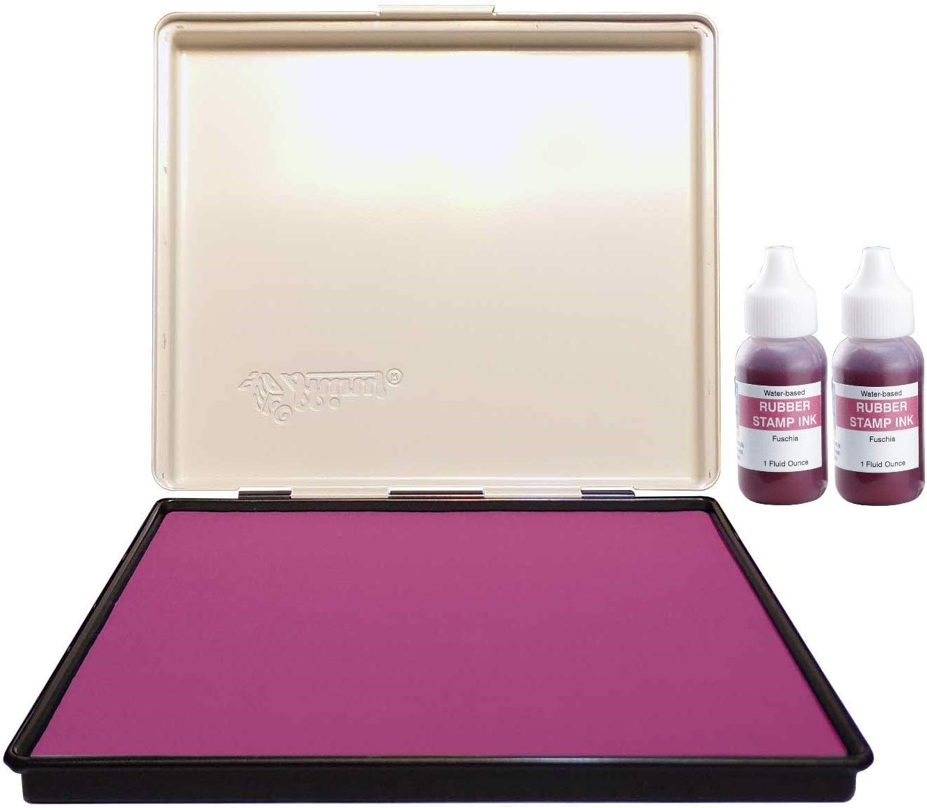 Infusion 7" x 8" Extra Large Industrial Stamp Ink Pad, Your Go to Large Stamp Ink Pad for Bright Color, Even Coverage and Durability, Fuchsia Stamp Pad