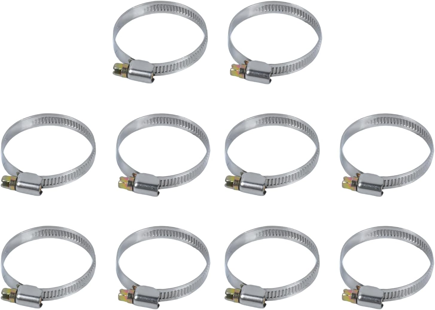 10Pcs Narrow Band 9mm Steel Adjustable Hose Clamp Hoop 32-50mm HC32-50/9 (32-50mm)