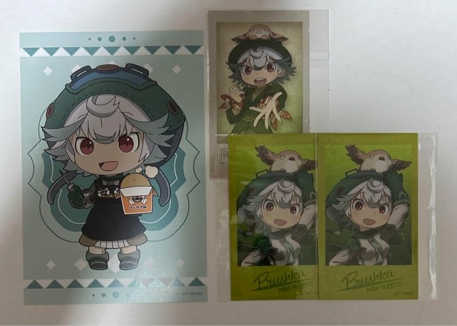メルカリ便で発送！　メイドインアビス　たけくじ　缶バッジ　プルシュカ メイドインアビス たけくじ パパ棒プルシュカ スクエア 缶バッジ