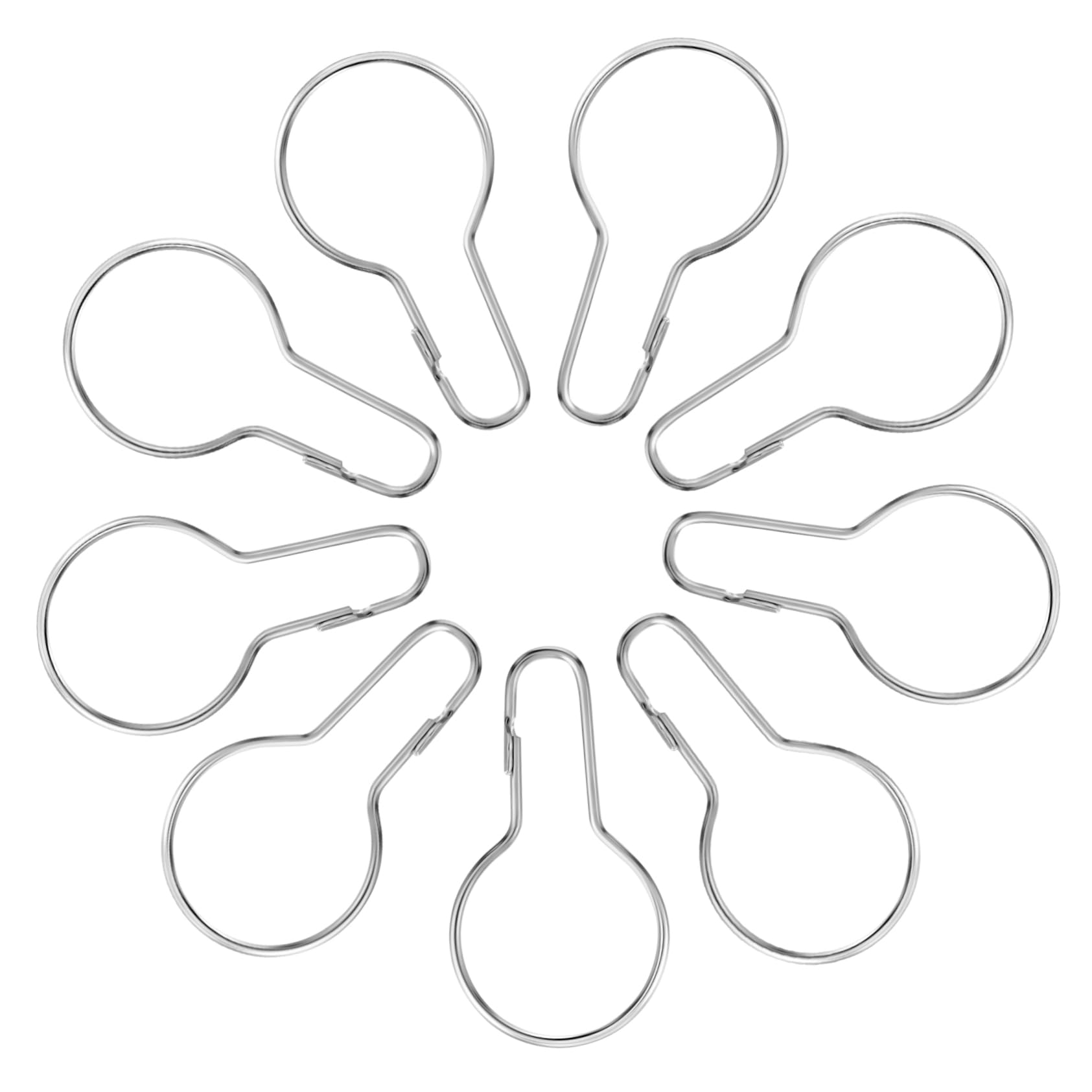 BRIGHTFUFU 20 Pcs Curtain Hook Rustic Bathroom Accessories Rustproof Shower Curtain Drapes Shower Hooks Shape Buckle Stainless Fashionable Window Curtain Rings Curtains Gourd Hook Silver