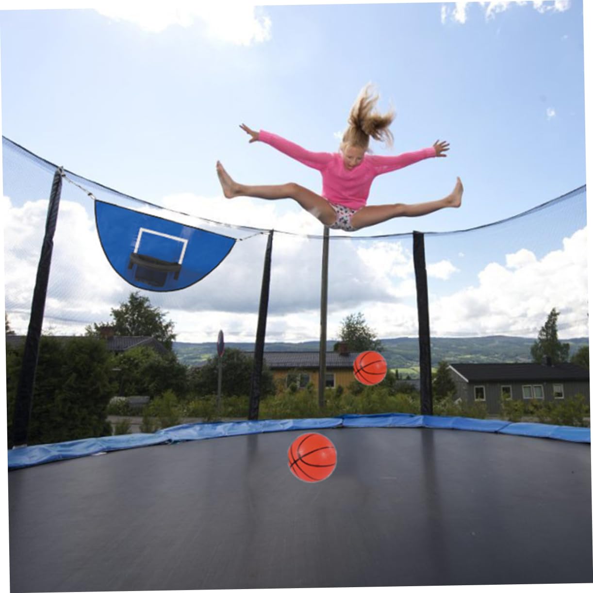 Garneck 1 Set Indoor Trampoline Basketball Hoop Frame for Trampoline Basketball Play Easy Installation Space Saving Design Compatible with Models Encourages Active Fun
