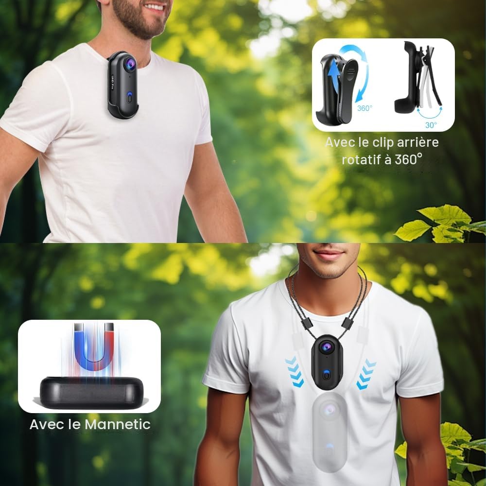 OBEST Caméra Action 4K Étanche WiFi,Caméra Vlog Objectif Grand Angle de 120°,Camera Casque Moto Magnétique IP68 Étanche à 30M,Batterie de 800 mAh Convient pour Vélo,Ski,Plongée,Vlog,Chat,Chien