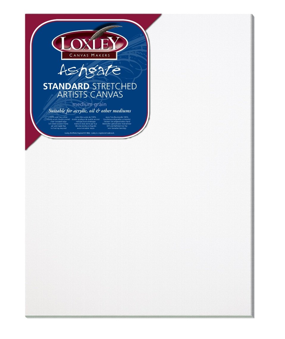 Loxley 24 x 18-inch Traditional 18 mm Depth Ashgate Stretched Artists Canvas, White