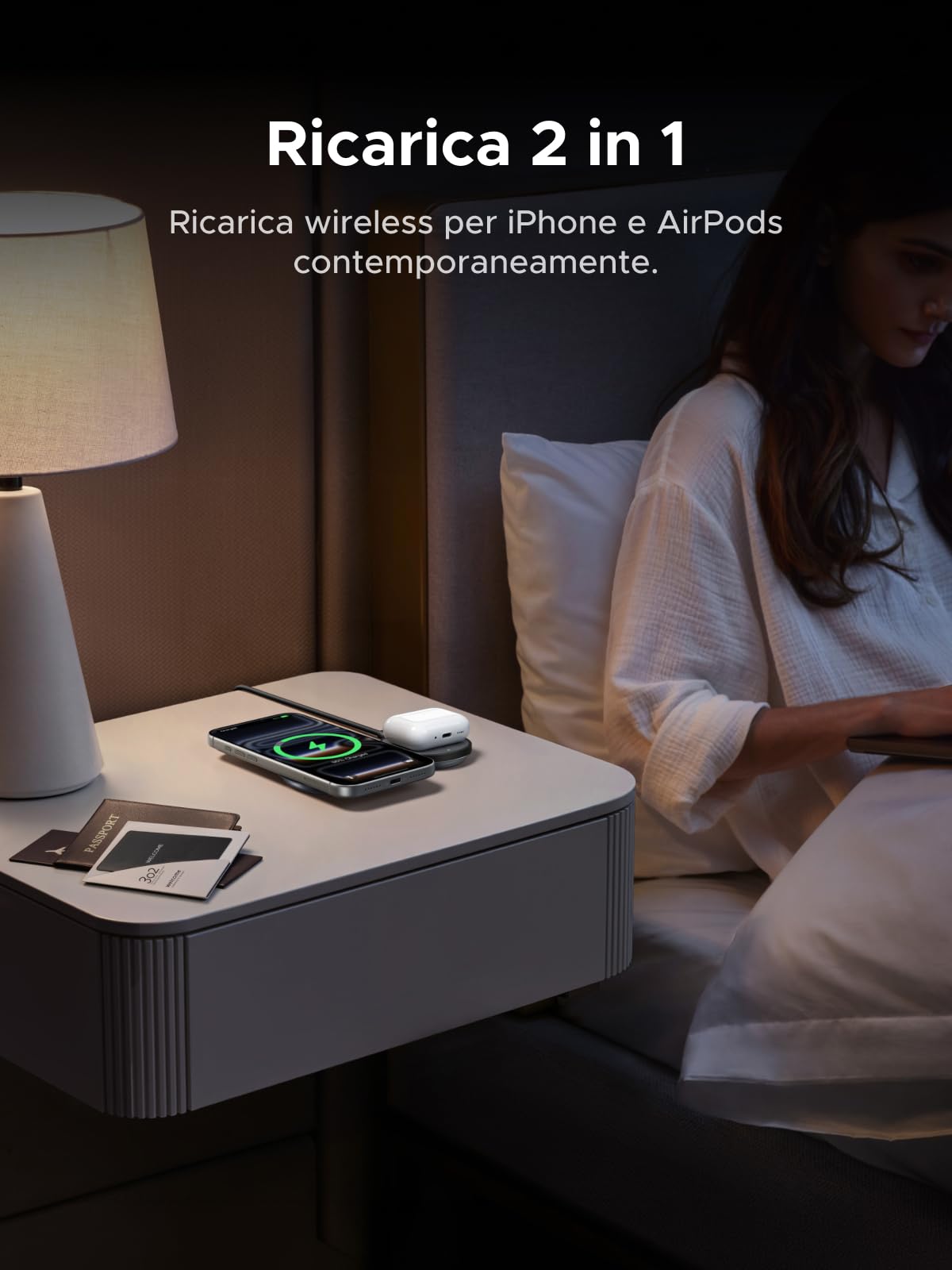 UGREEN MagFlow Qi2 25W Caricatore Wireless 2 in 1 Flessibile MagSafe
