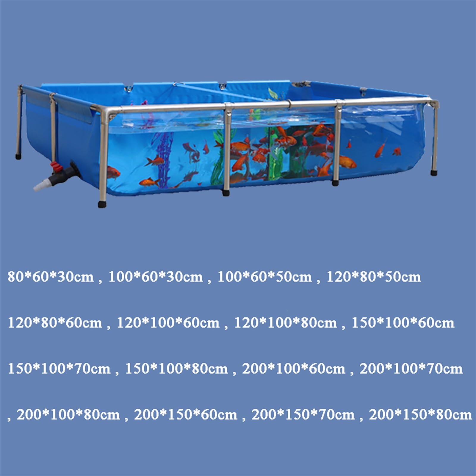 Bassin de Stockage d'eau Pliable Portable et Durable - Piscine d'élevage de Poissons d'urgence Robuste pour Une Utilisation en extérieur, 150x100x80 cm, idéal pour Le Camping, Le Jardinage e