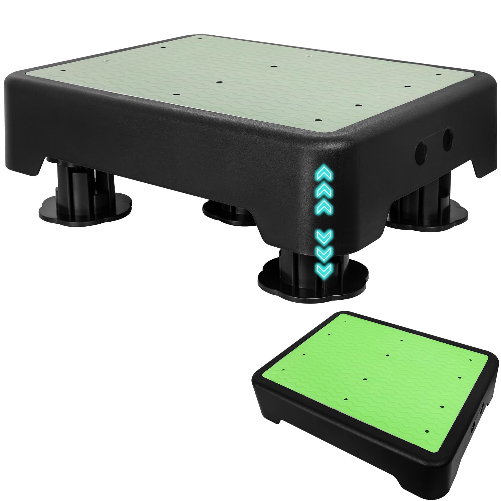 Adjustable Step Stool for Adults, Noctilucent Bed Step Stools, 250KG Capacity Anti Slip Step Platform Indoor and Outdoor for Seniors, Wide Step Stools Elderly Assistance for Kitchen, Bathroom, Bedside