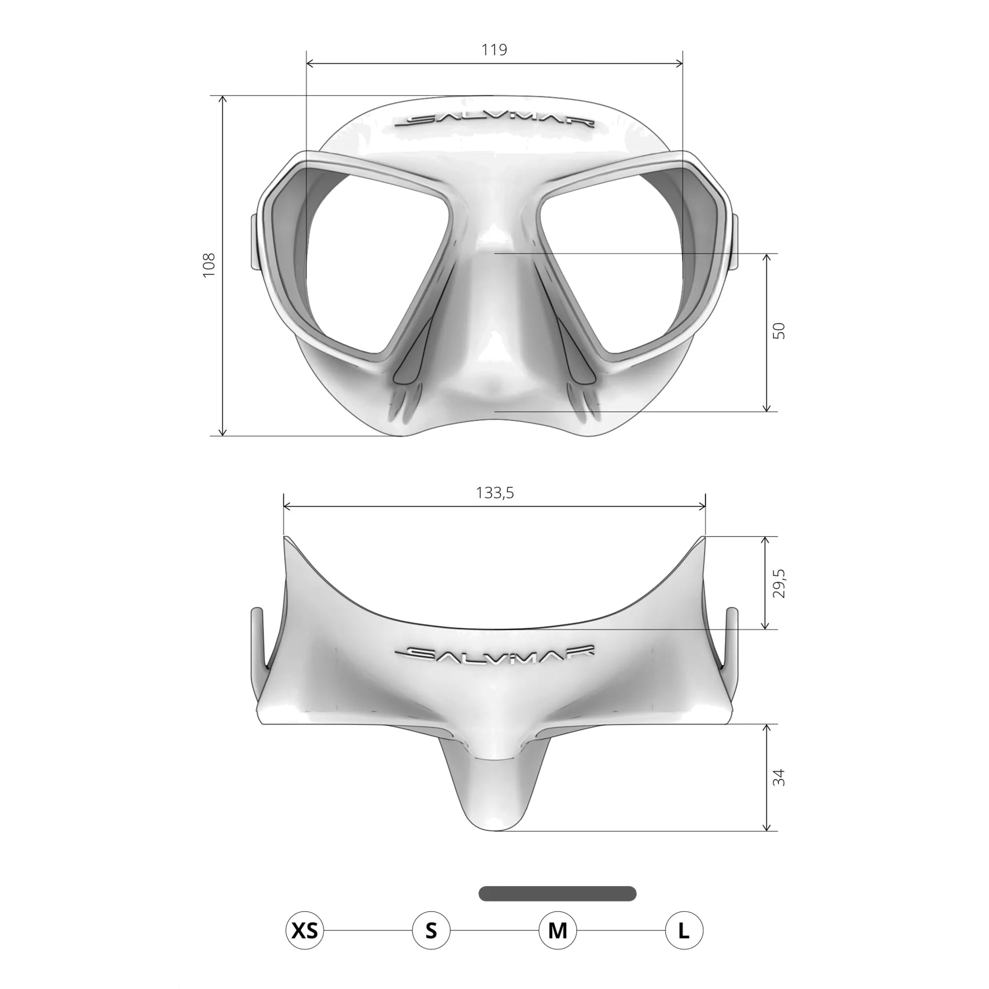 Salvimar Noah Anti Fog, Maschera Adulto Anti Appannamento, per pesca subacquea
