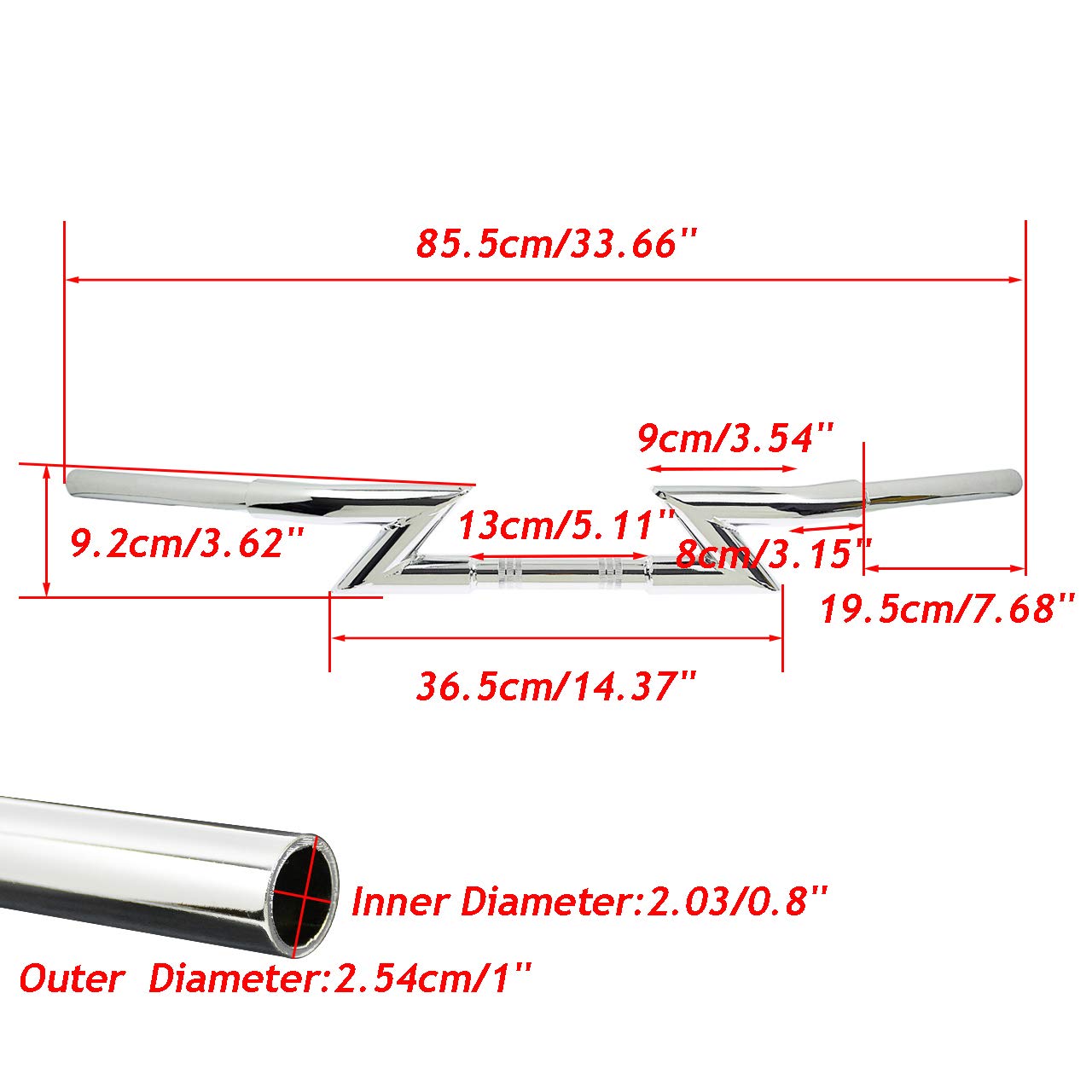 Manubrio Per Harley Davidson Touring E Sportster - Impugnatura Da 25mm, Nero E Resistente - Foto 3