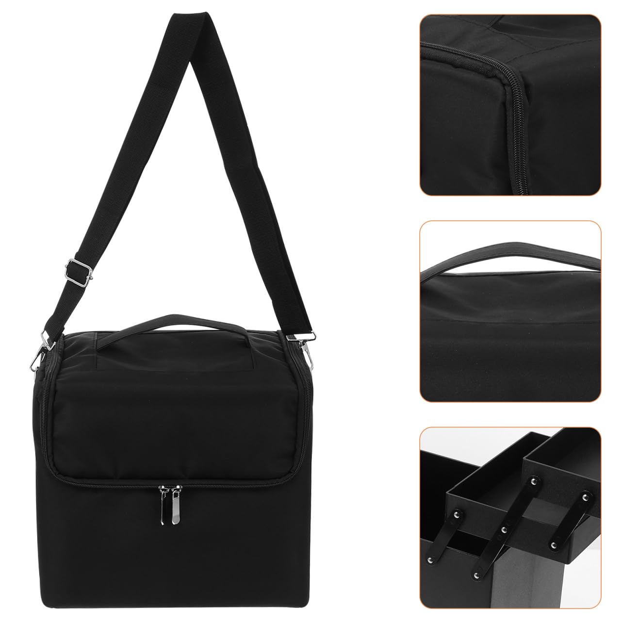 BESTYASH Borsa Porta Trucchi Strati Custodia Per Cosmetici Tracolla e Manico Rinforzato Resistent Acqua Usura Grande Capacità Per Riporre Prodotti Per Trucco e Oggetti Personali