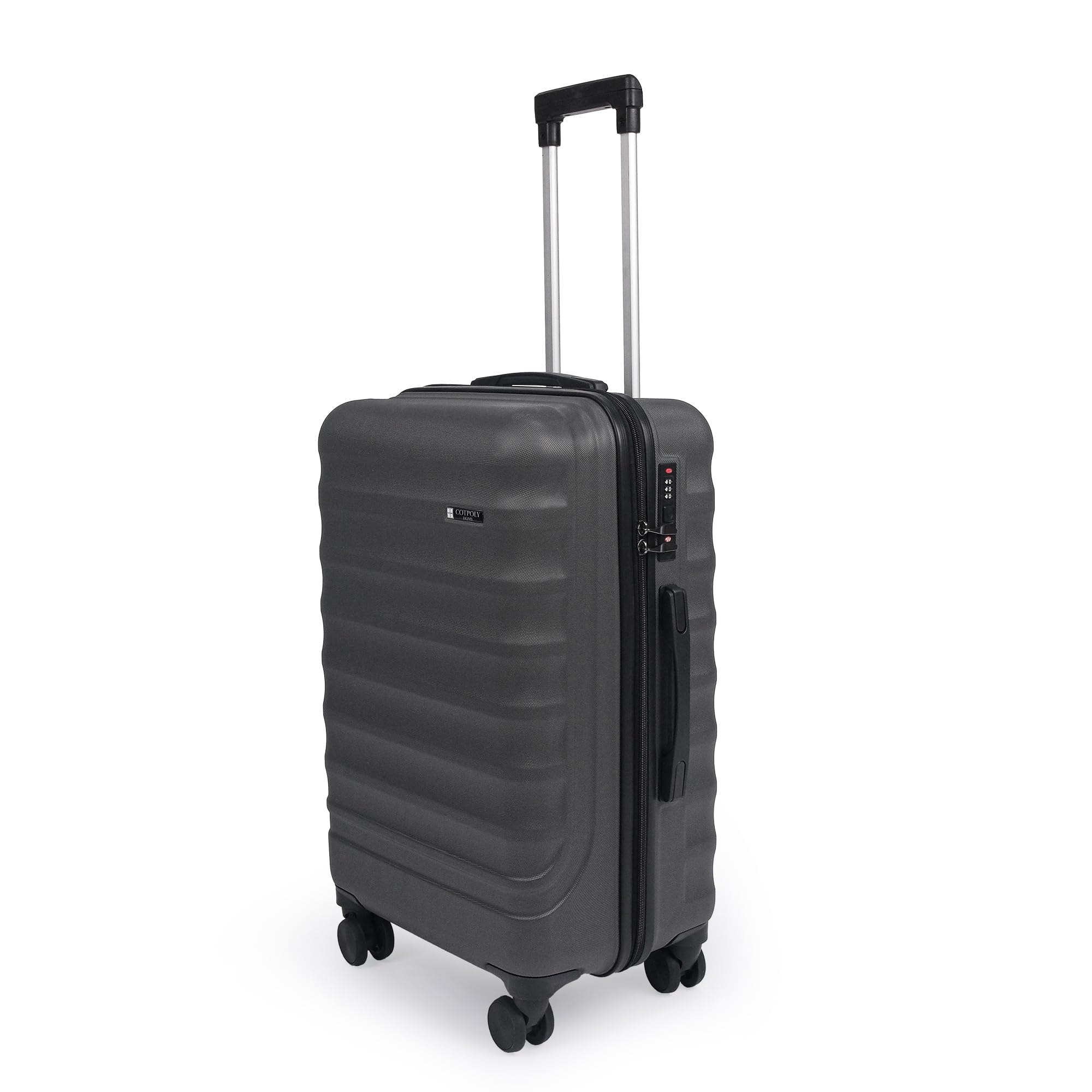 BABIL Hartschalen Koffer & Kofferset Handgepäck, Mittel & Groß, ABS Reisegepäck mit 4 Rollen 360° Spinner, Zahlenschloss, Leicht & Robust (Anthracite, 3er Set)